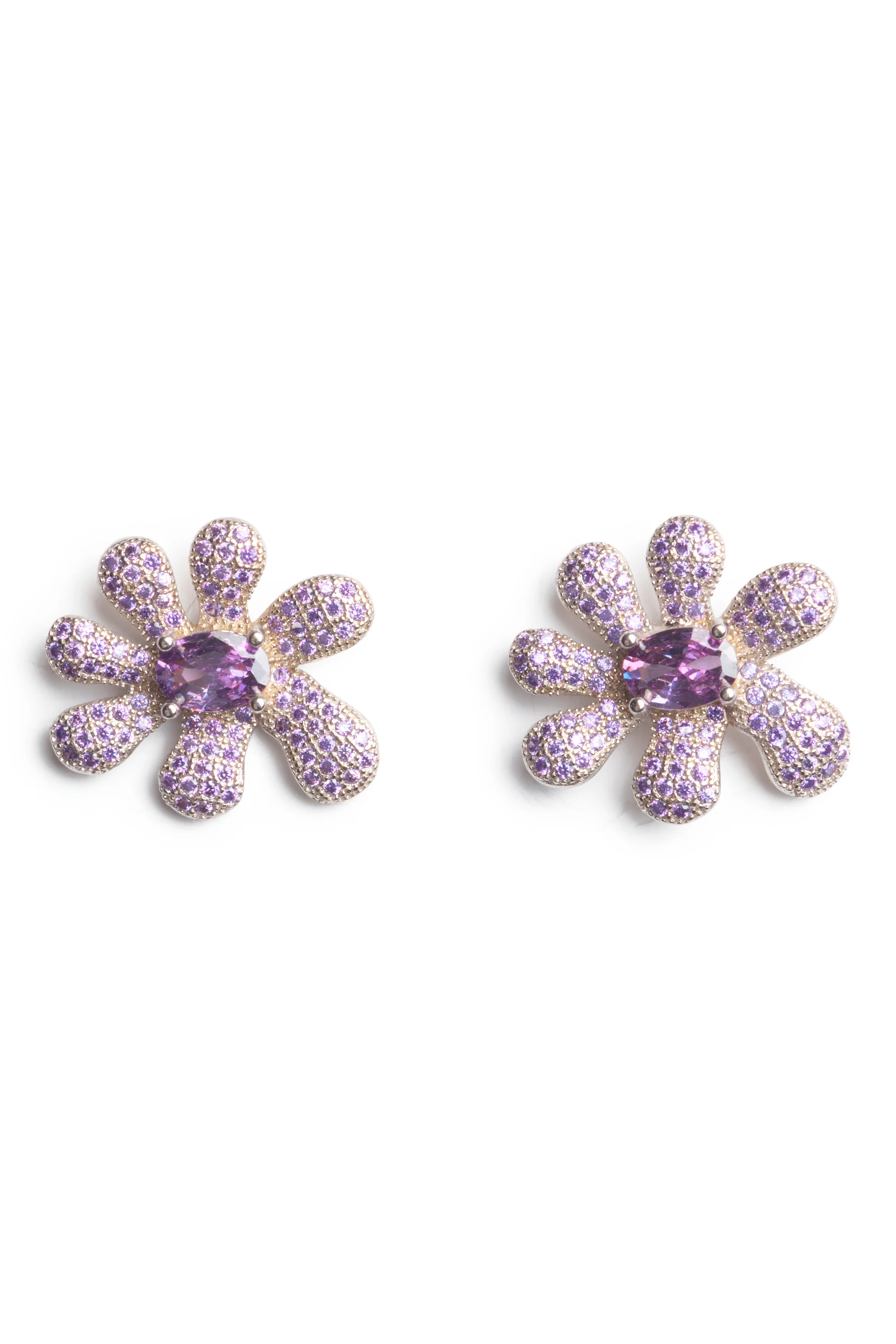 AMETHYST PAVE SQUASHED BLOSSOM EARRING