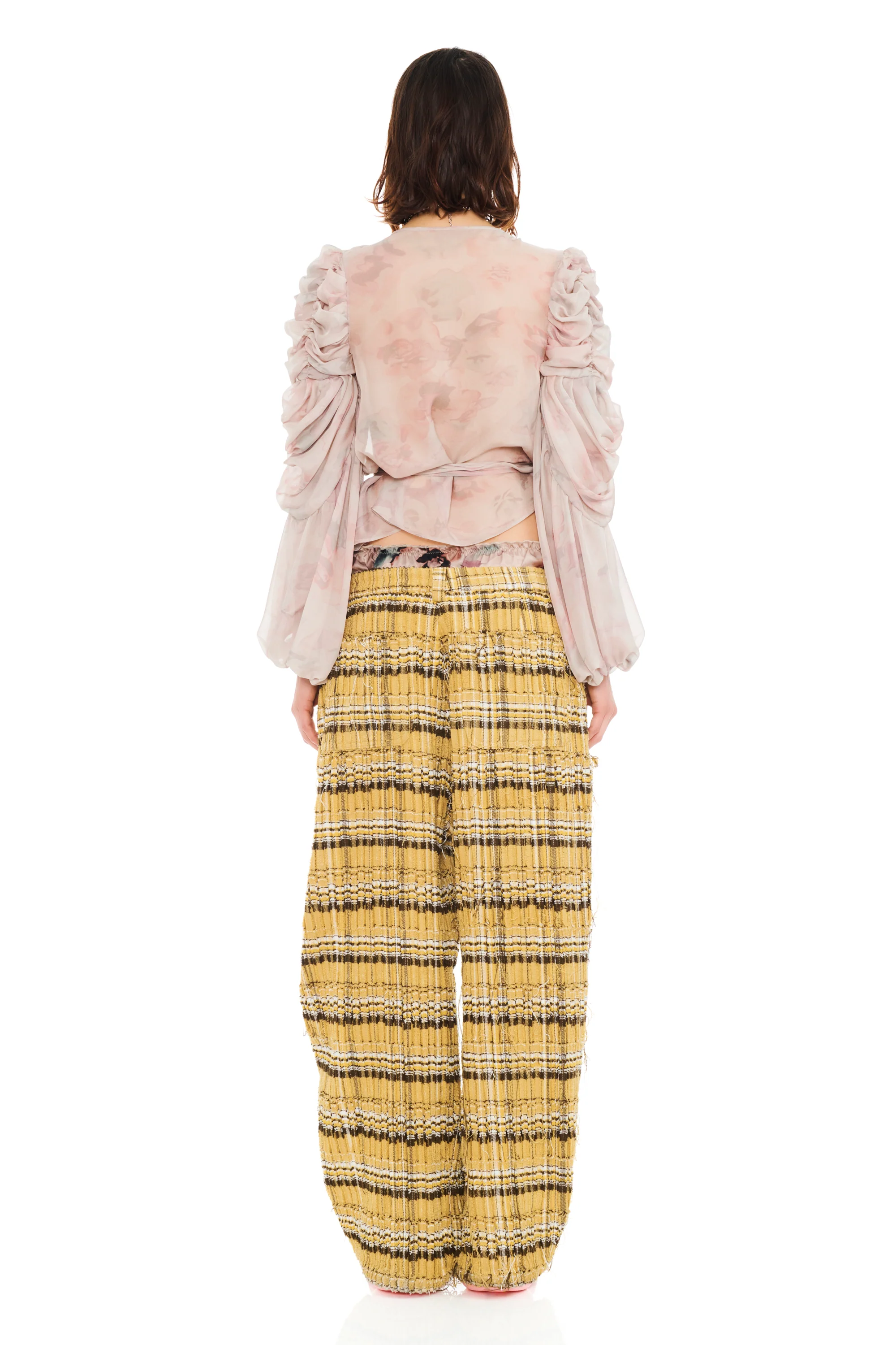 BEIGE WATERCOLOR ROSES CELOSIA WRAP TOP - Image 5
