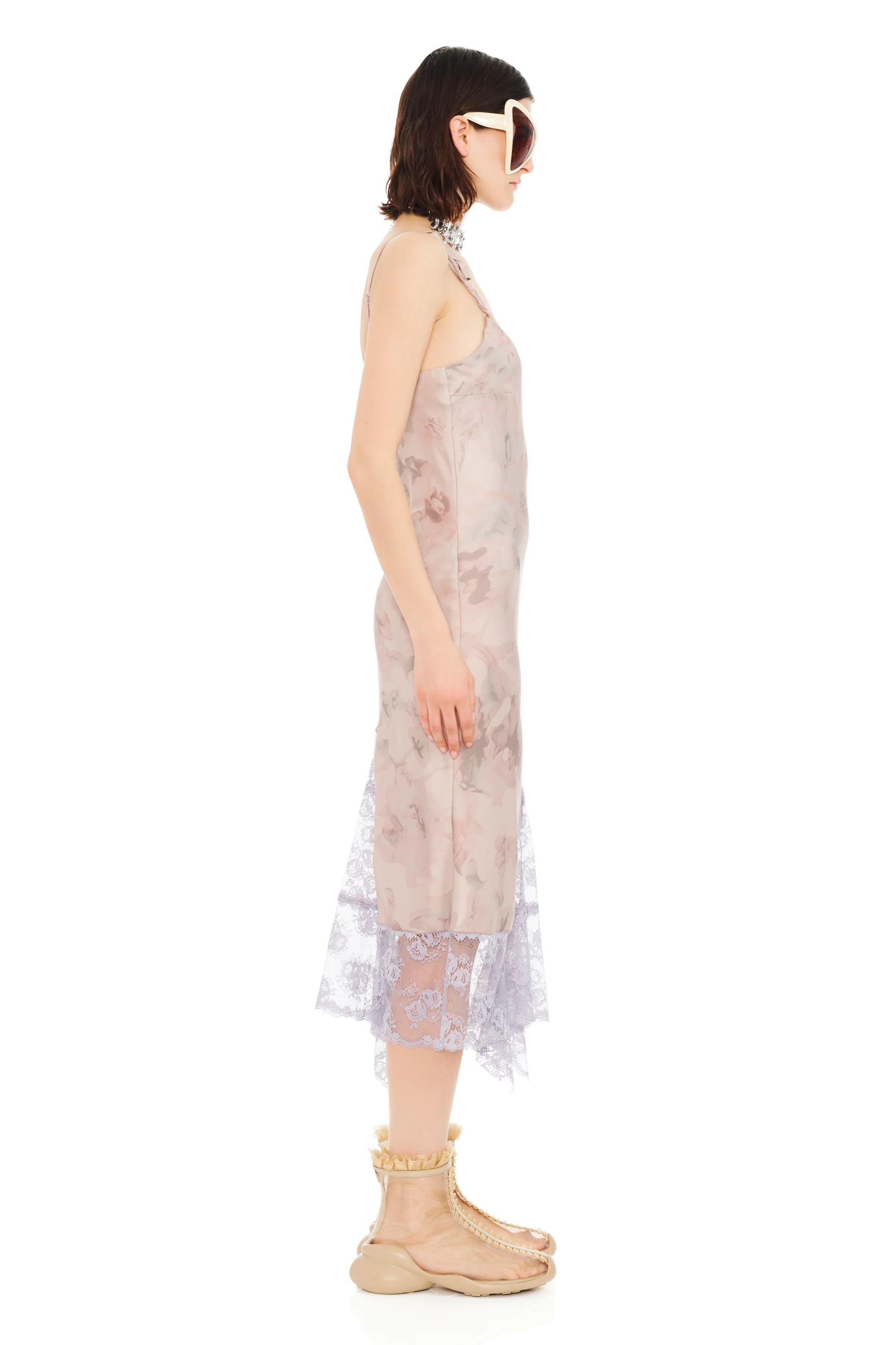 BEIGE WATERCOLOR ROSES CYPRESS DRESS - Image 4