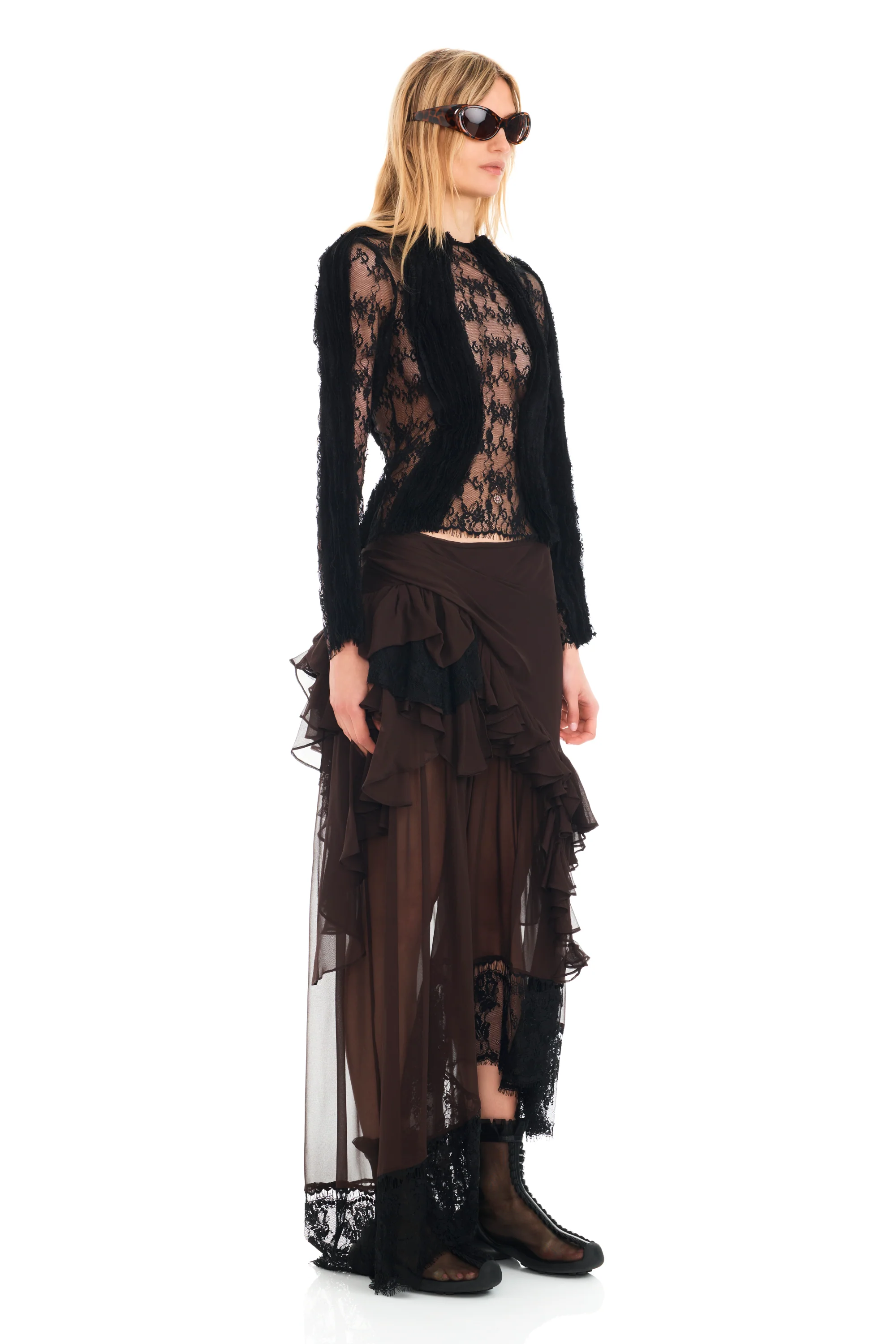 BLACK WAVY DANDELION TOP - Image 4
