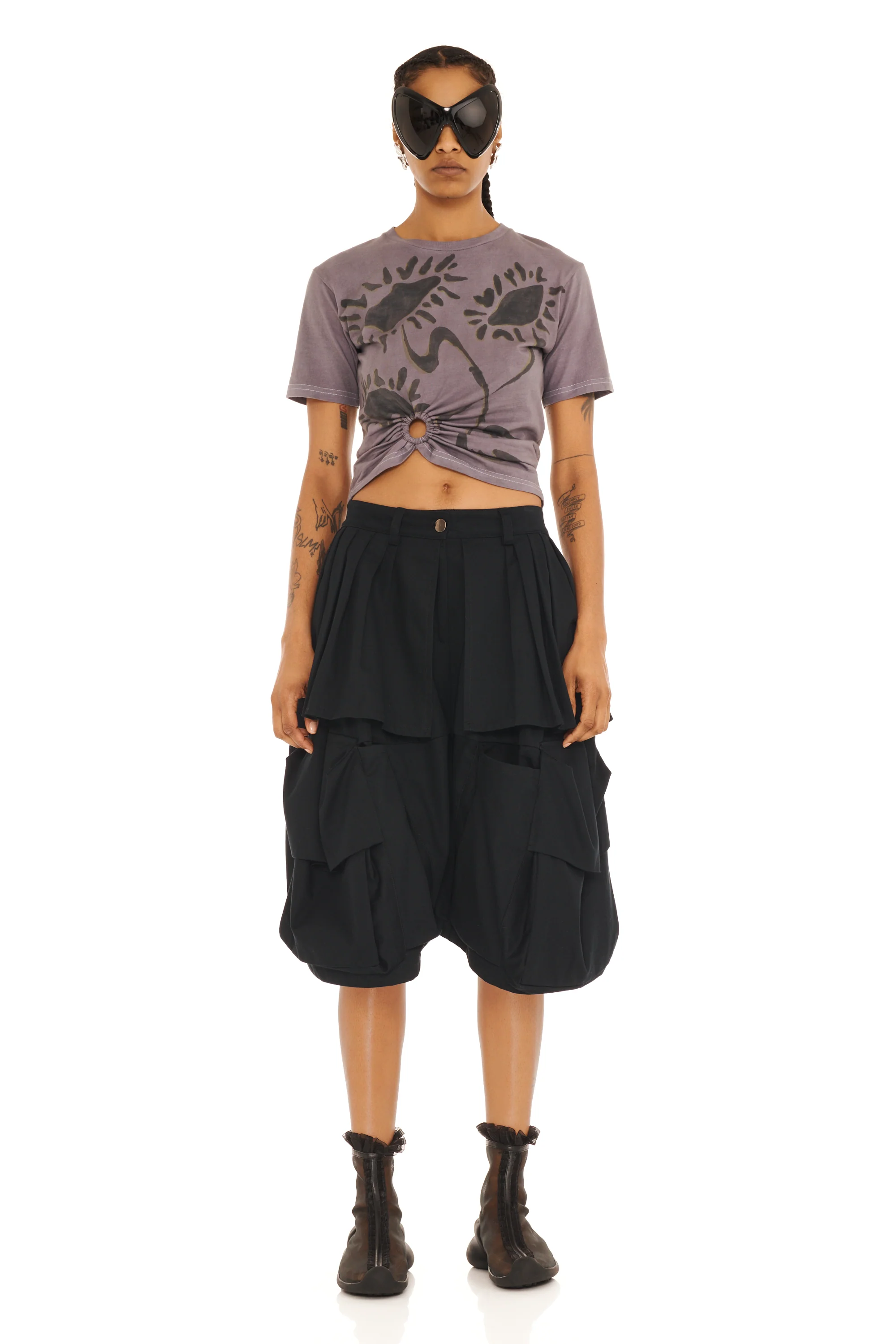BLACK DENIM HAZEL CARGO SHORT - Image 5