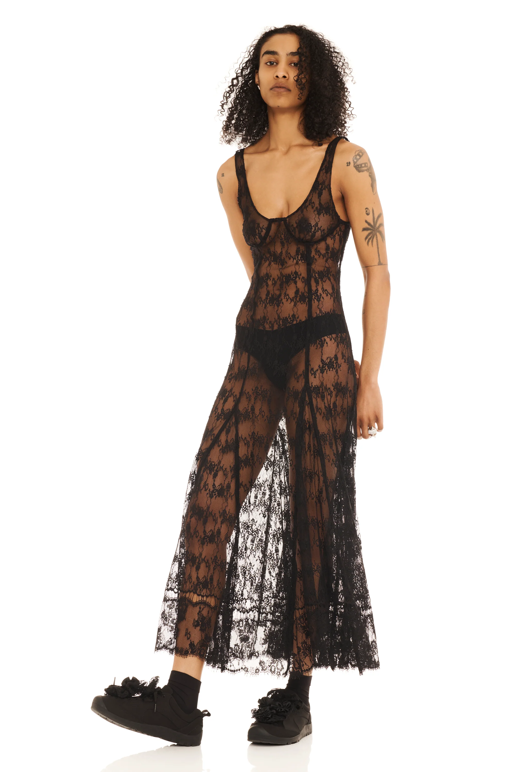 BLACK LONG PAMELA DRESS - Image 4