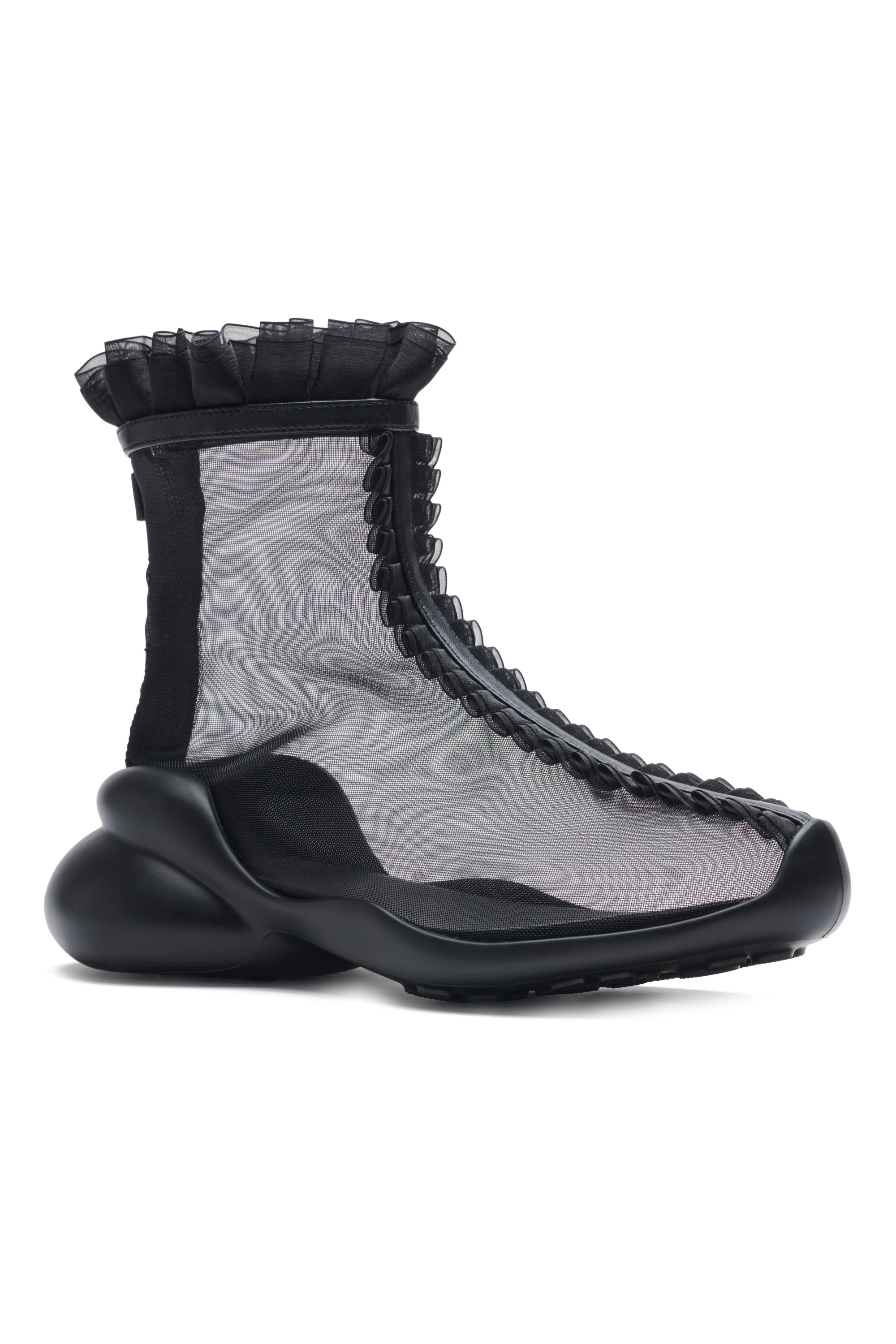 BLACK MESH RUFL BOOTS - Image 5
