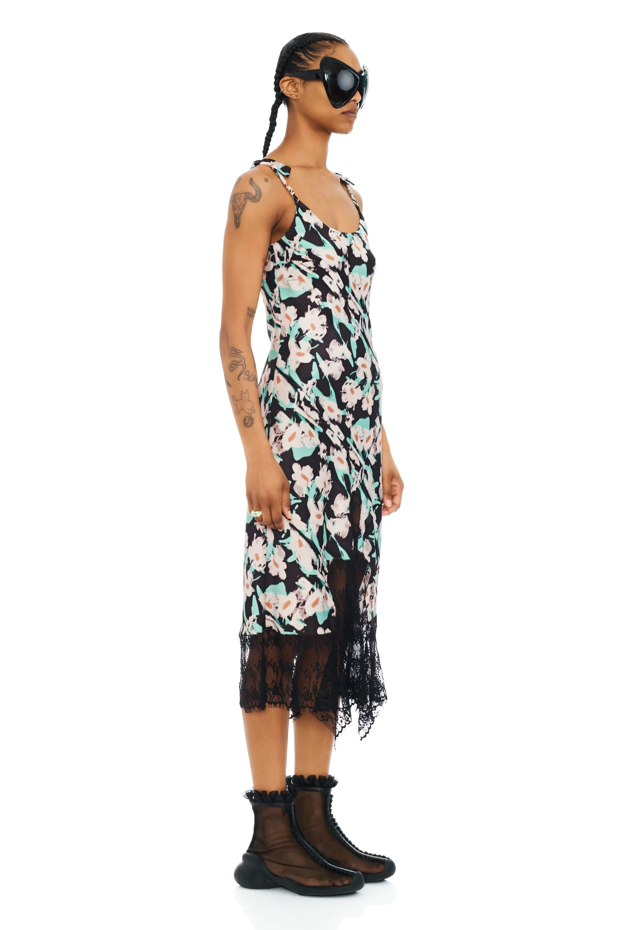 BLACK PAINTED DAISY CYPRESS DRESS - Image 4