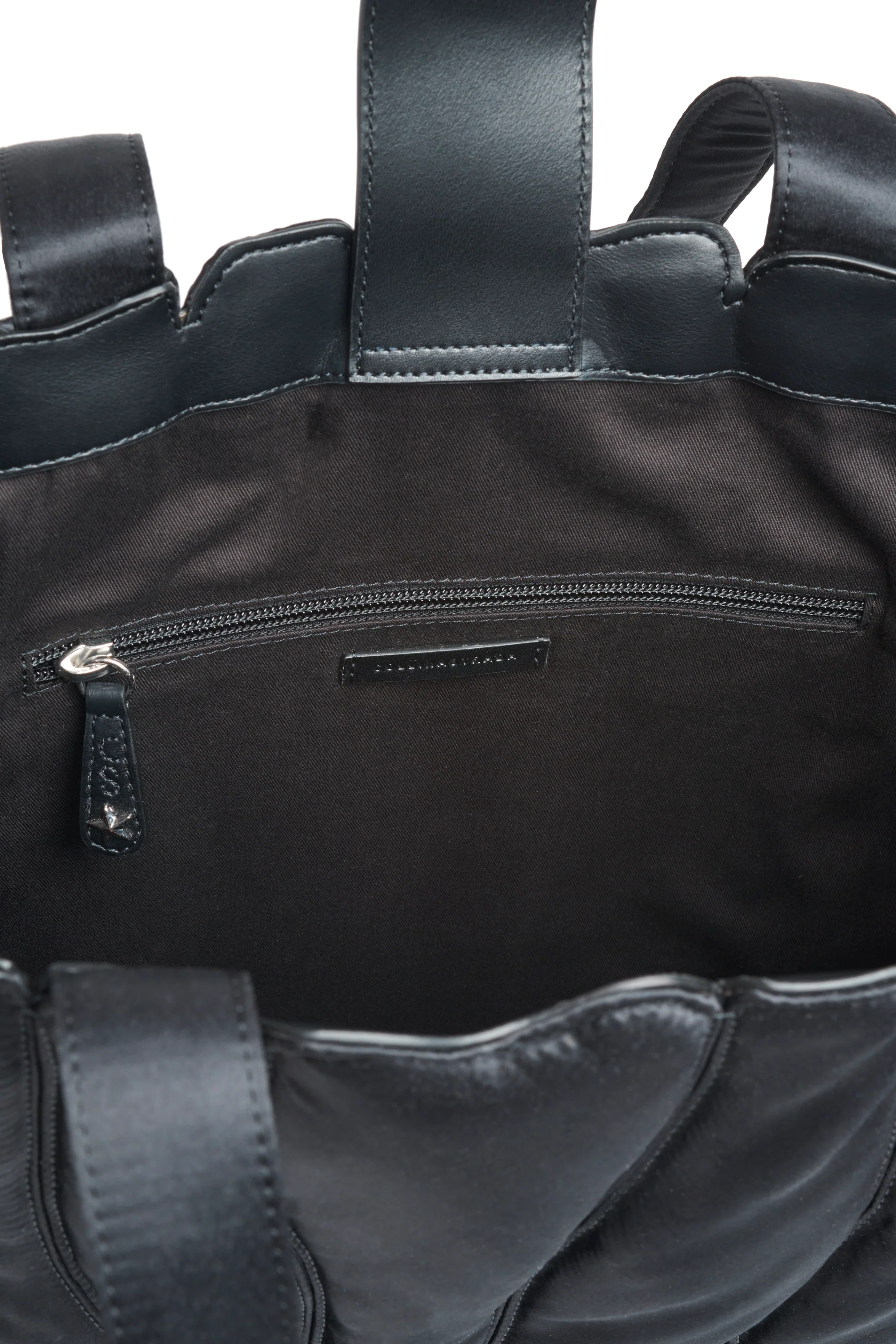 BLACK SATIN CATERPILLAR TOTE - Image 3