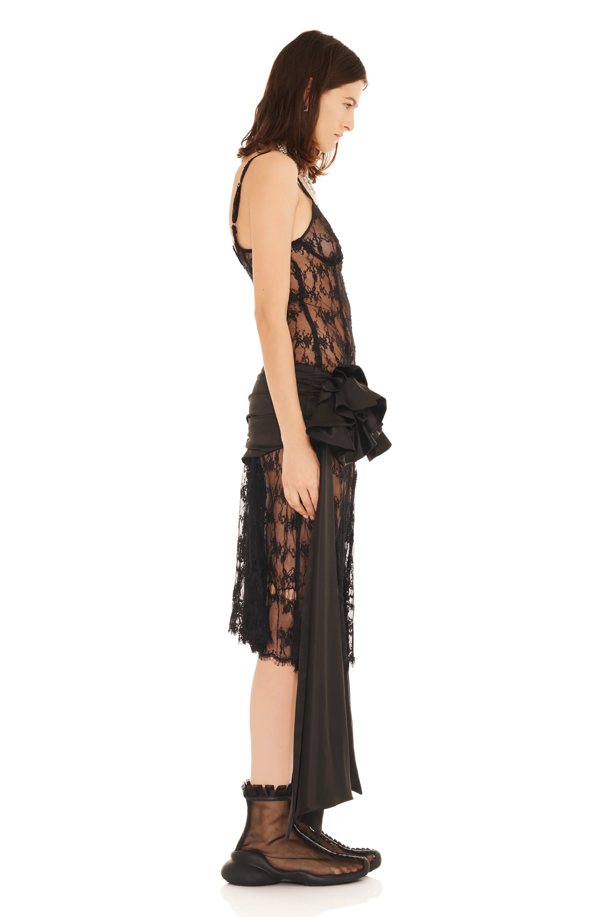 BLACK SATIN PEONY BELT - Image 5