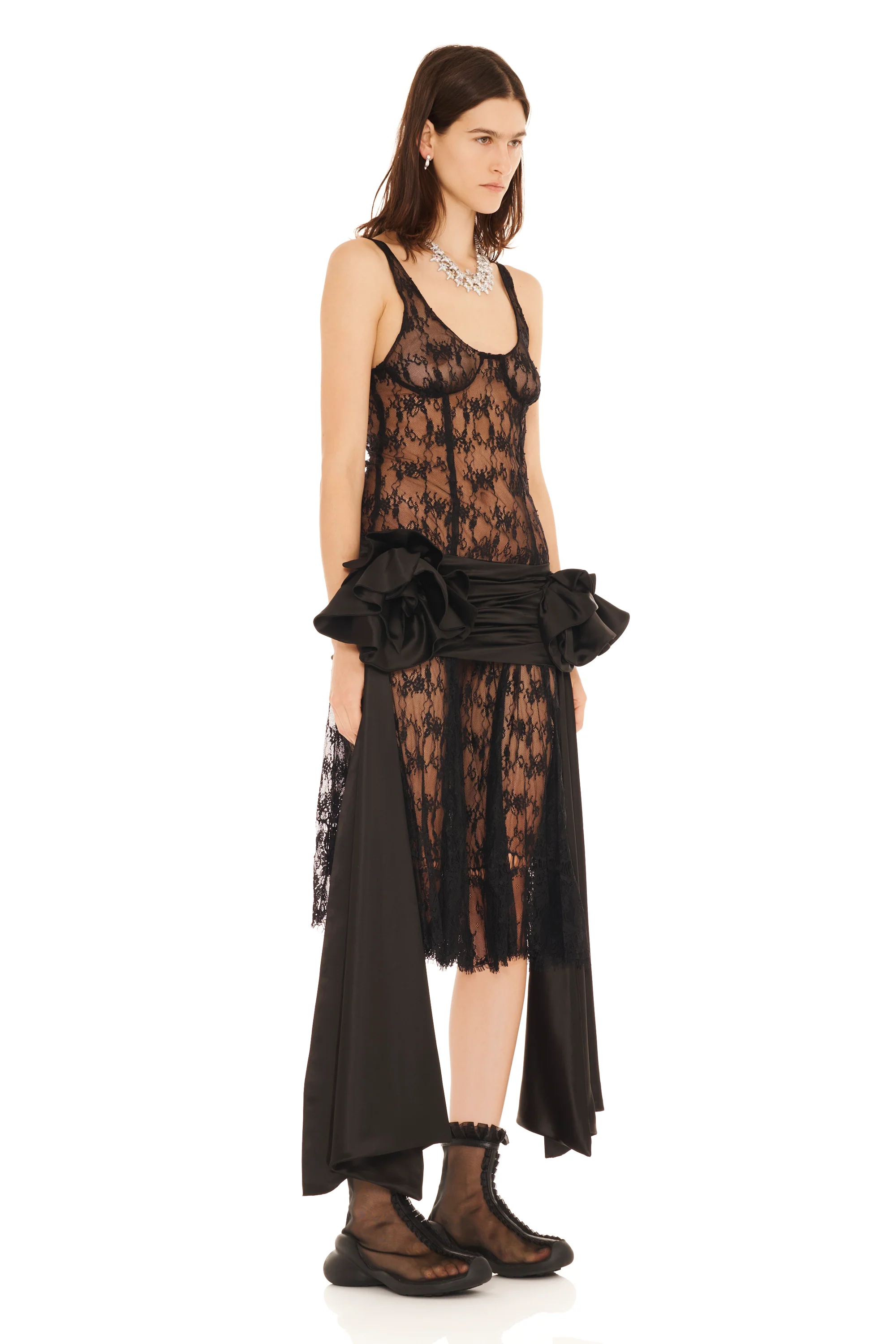 BLACK SATIN PEONY BELT - Image 6