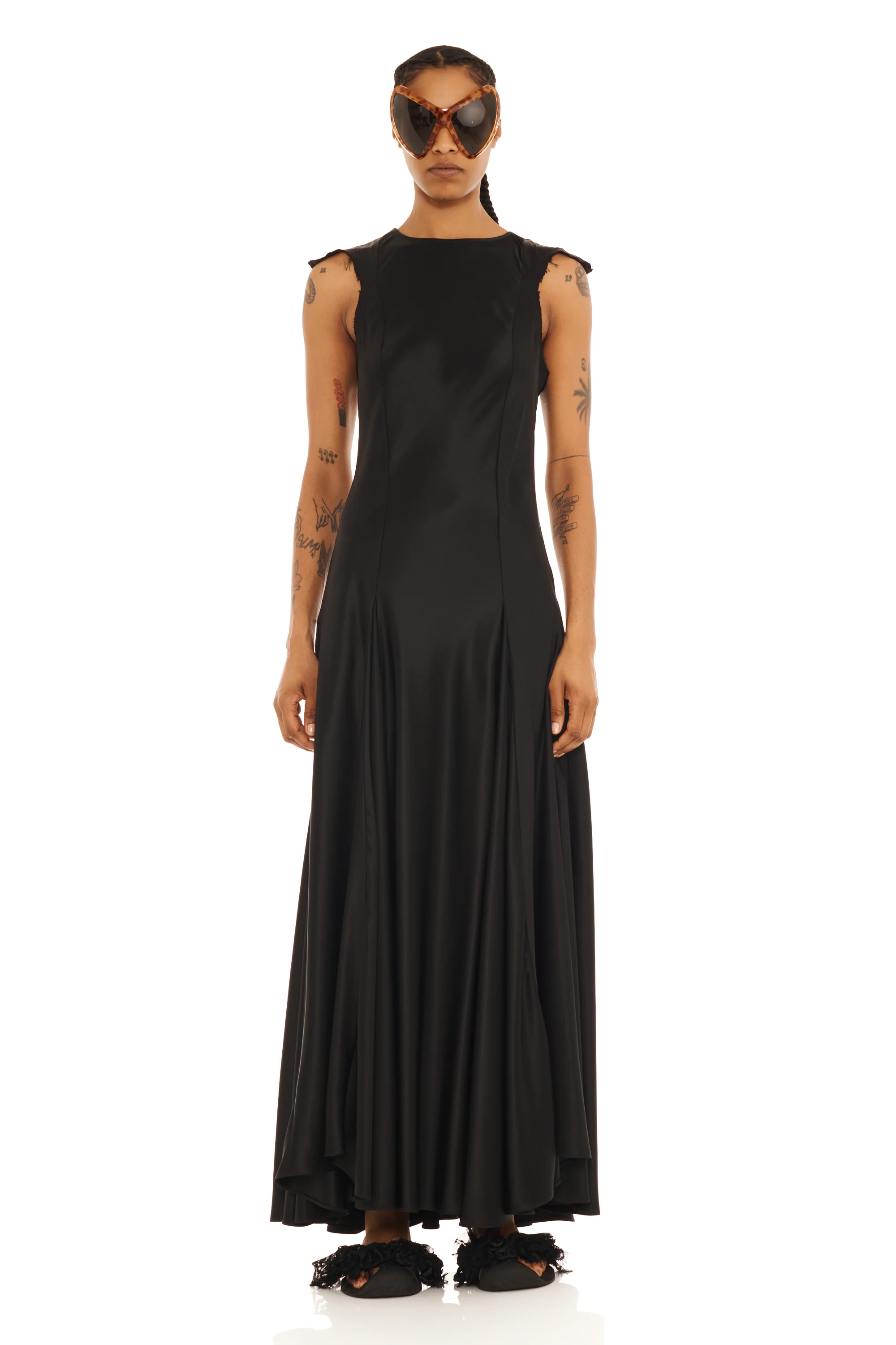 BLACK SATIN PRIMROSE DRESS - Image 5
