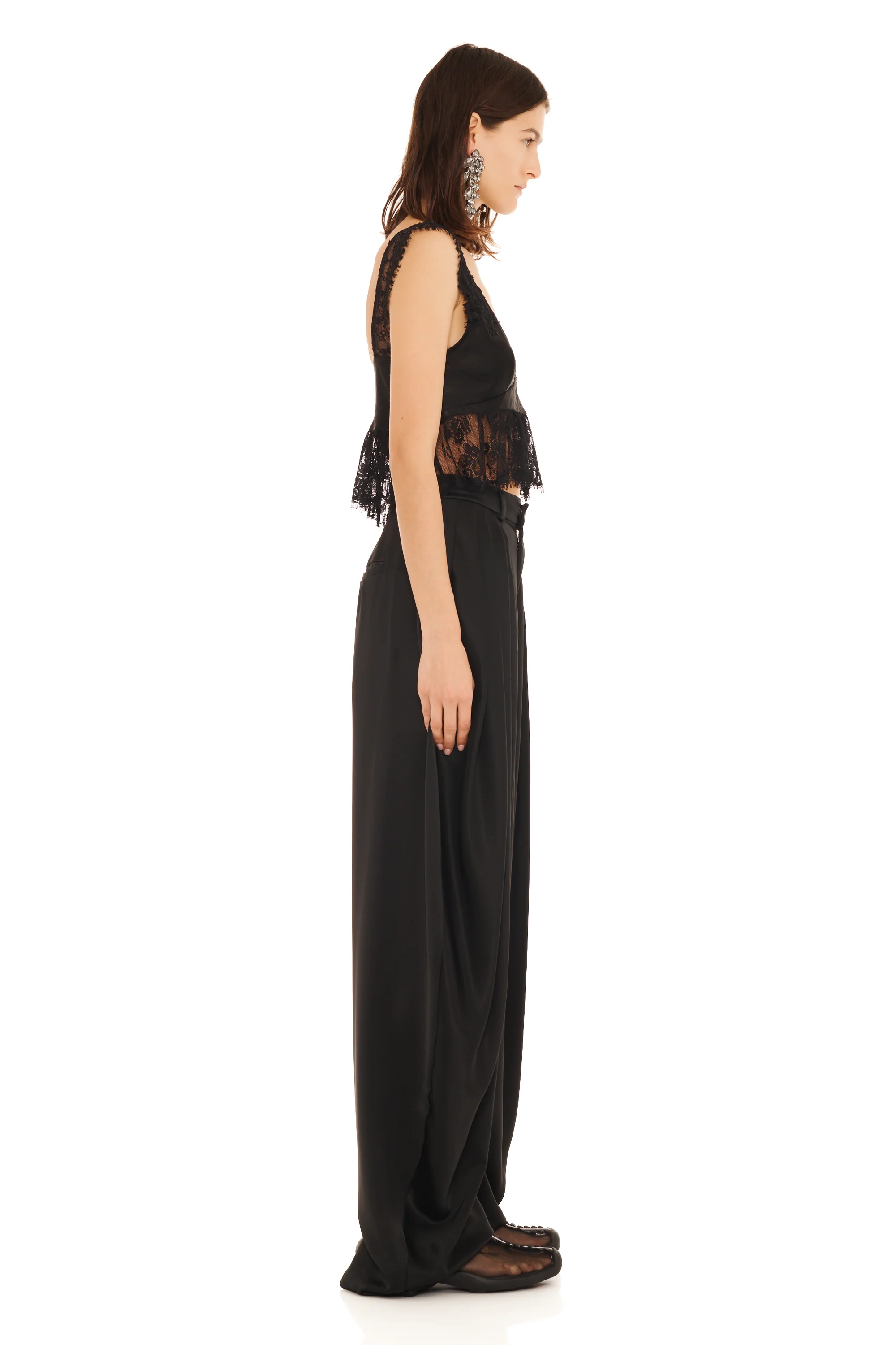 BLACK SATIN SIMONE PANT - Image 4