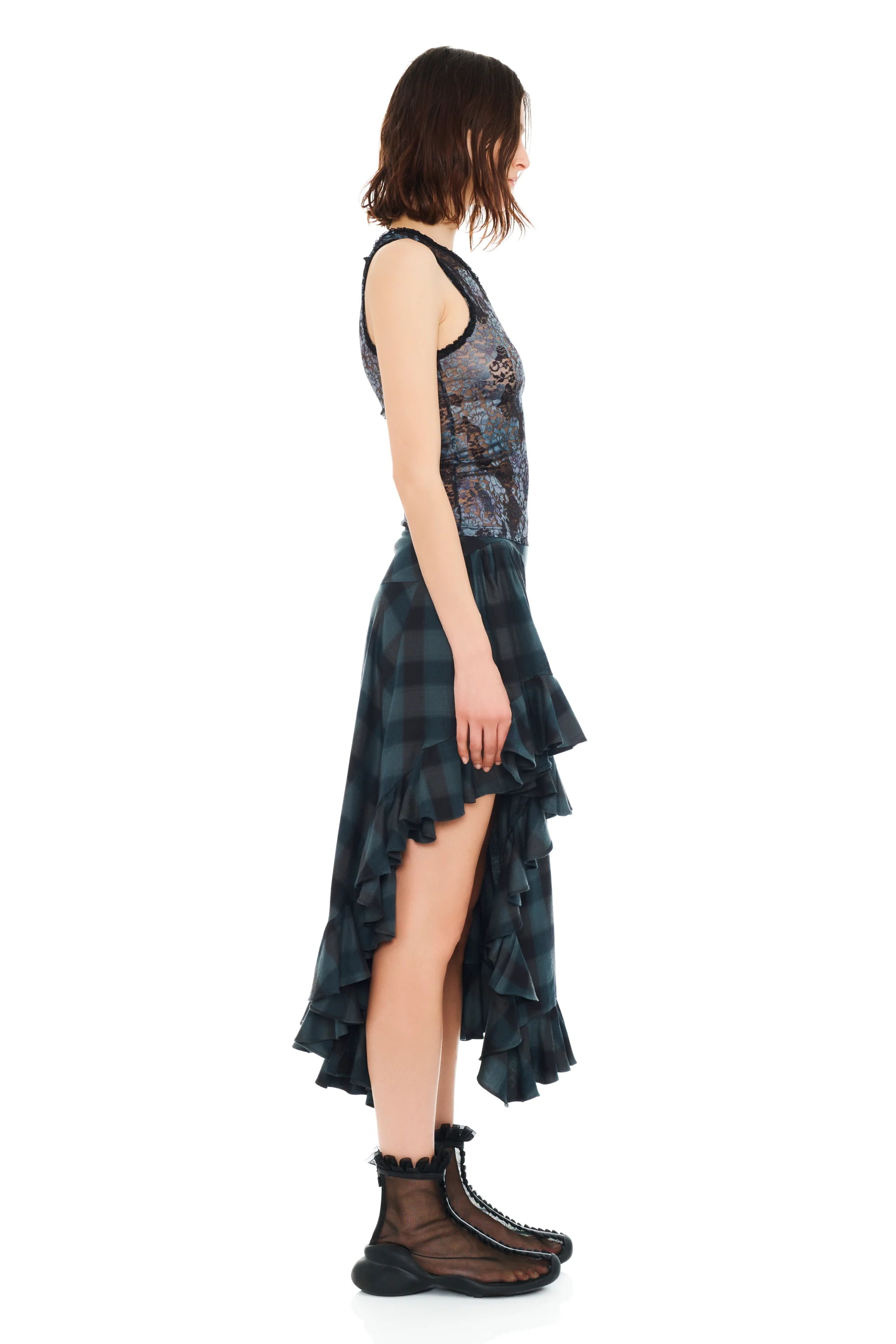 BLACK WATERCOLOR ROSES LACE DACHI TOP - Image 8
