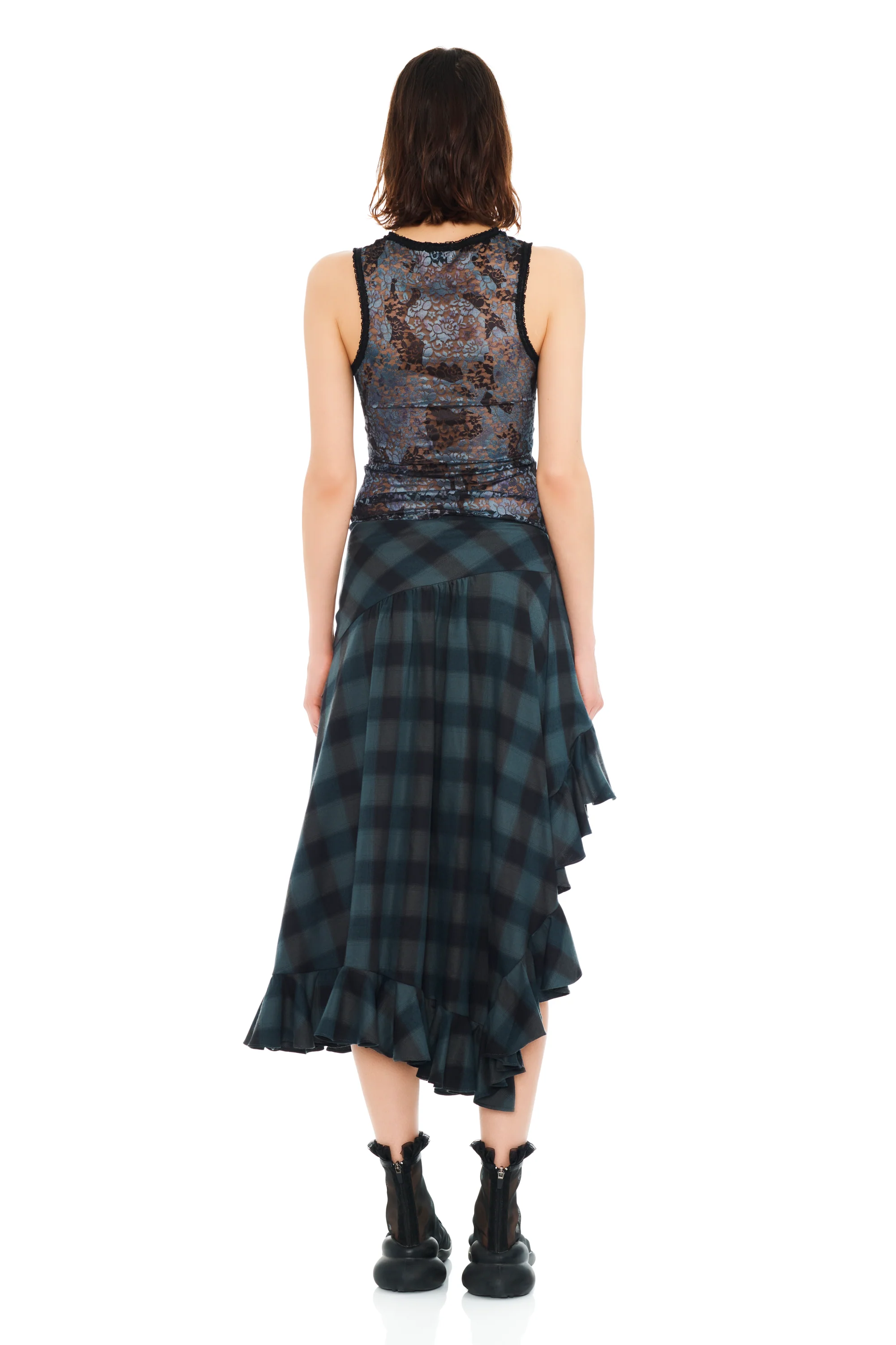 BLACK WATERCOLOR ROSES LACE DACHI TOP - Image 9