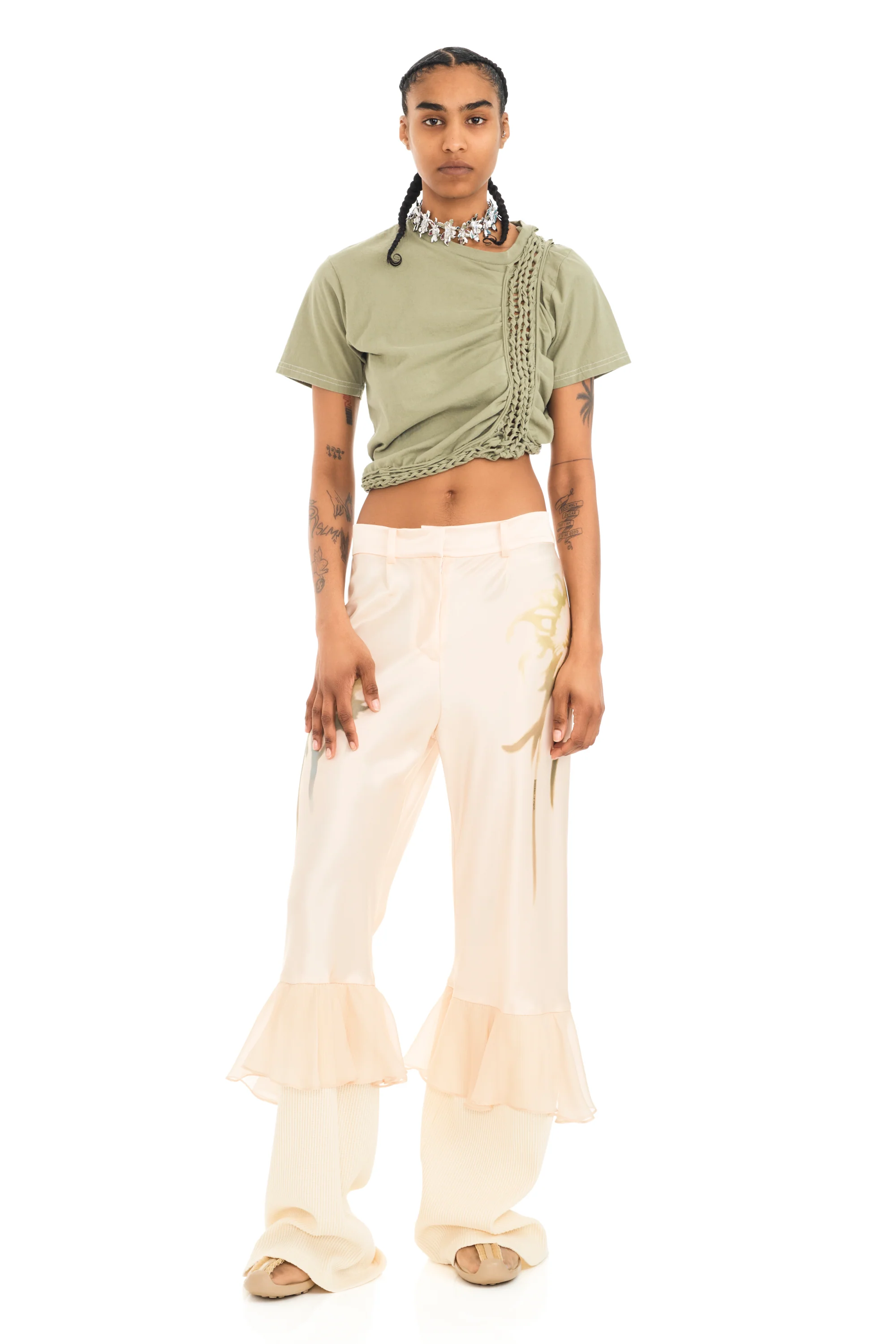 BUTTER FADED FLOWER GERANIUM TROUSER