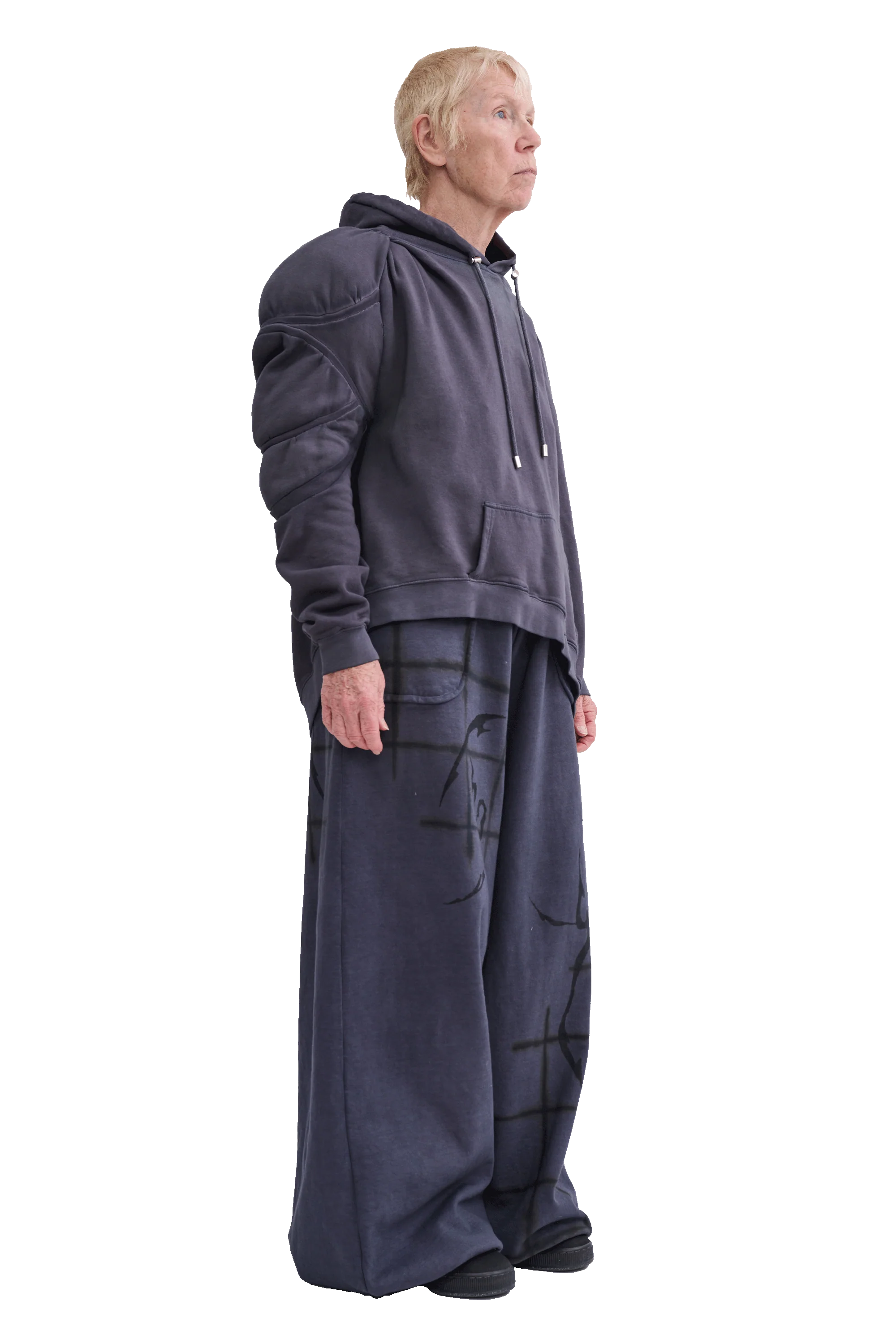 CHARCOAL CS GYM MUSCLE WAVE HOODIE - Image 3