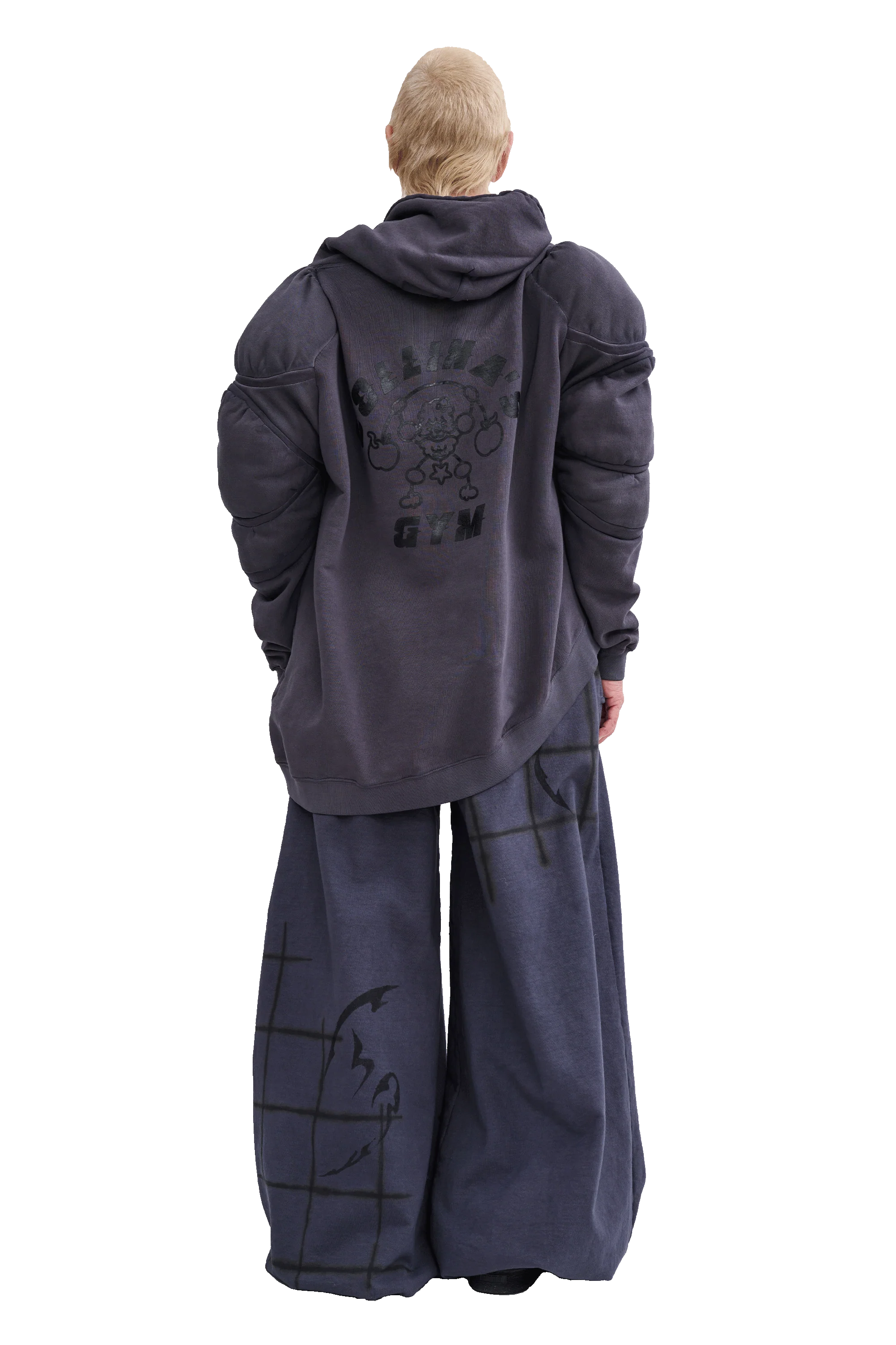 CHARCOAL CS GYM MUSCLE WAVE HOODIE - Image 5