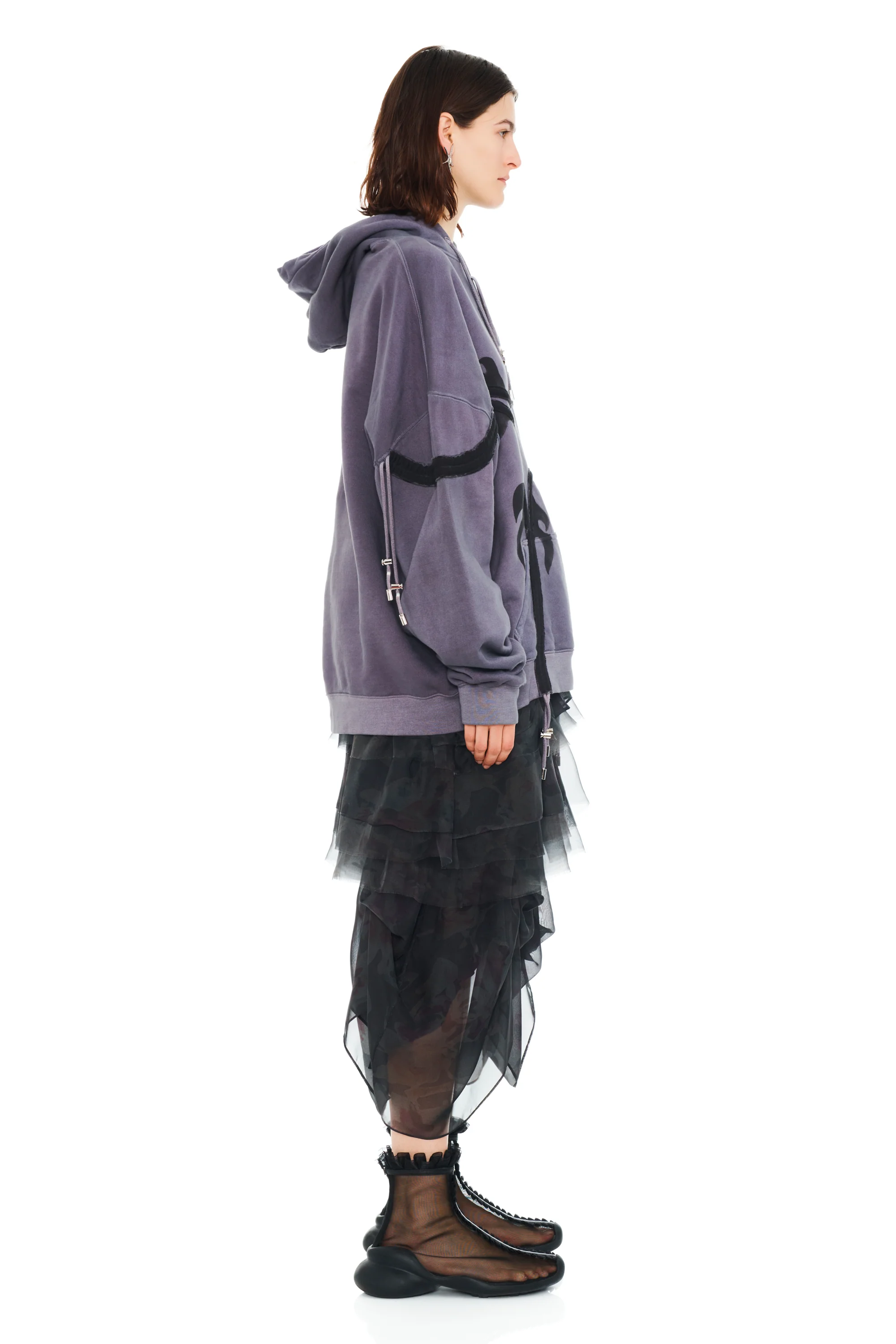 CHARCOAL FLAMES STAR HOODIE - Image 5