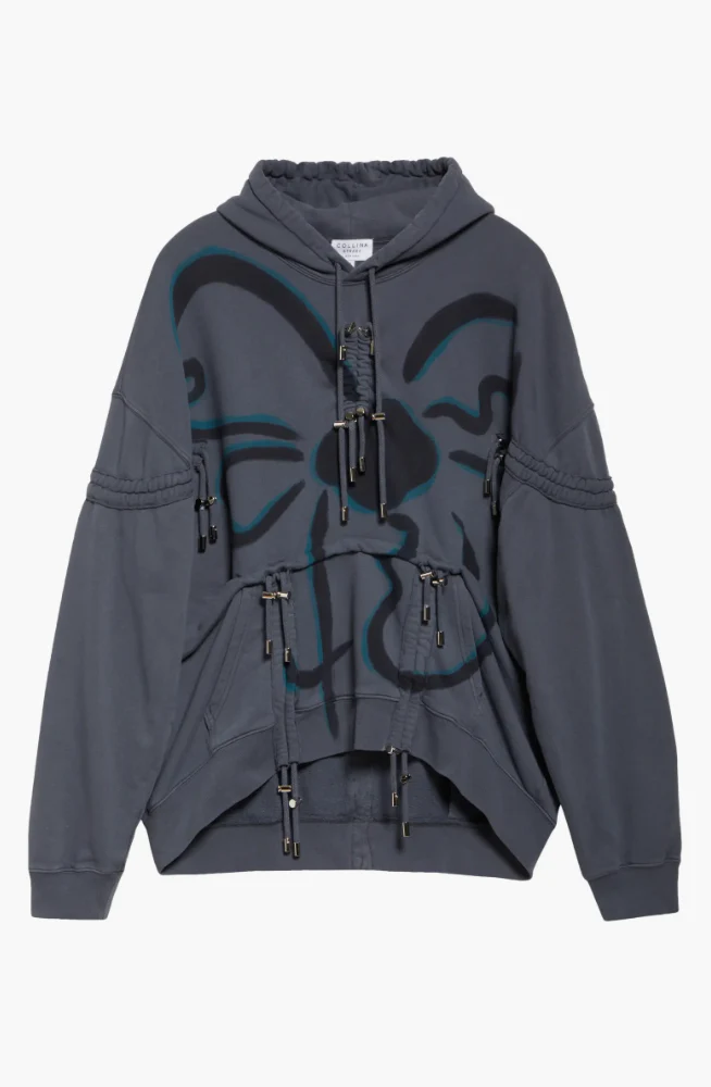CHARCOAL FLOWER  BURST HOODIE - Image 6