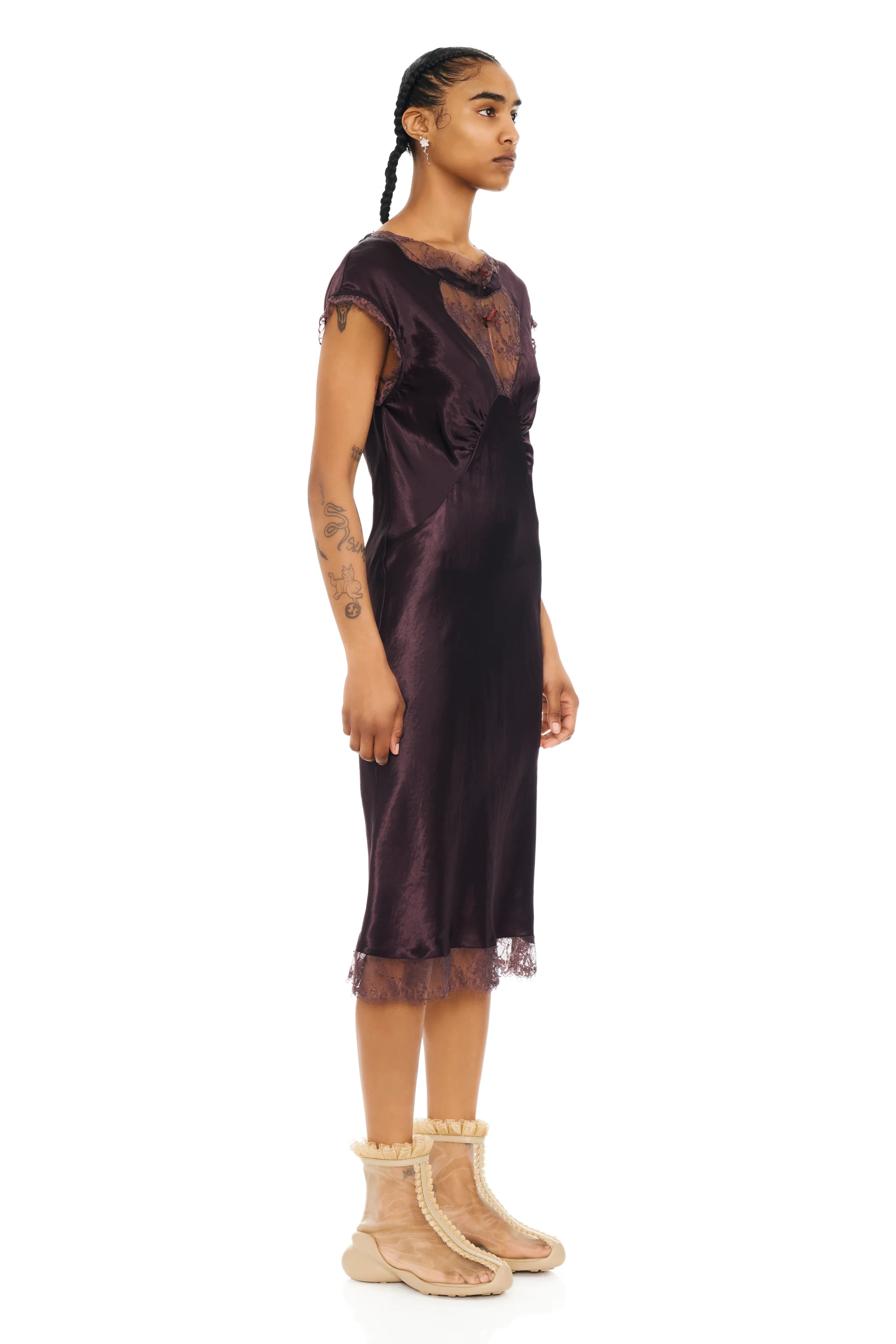 CHOCOLATE WATERLILY MIDI DRESS - Image 3