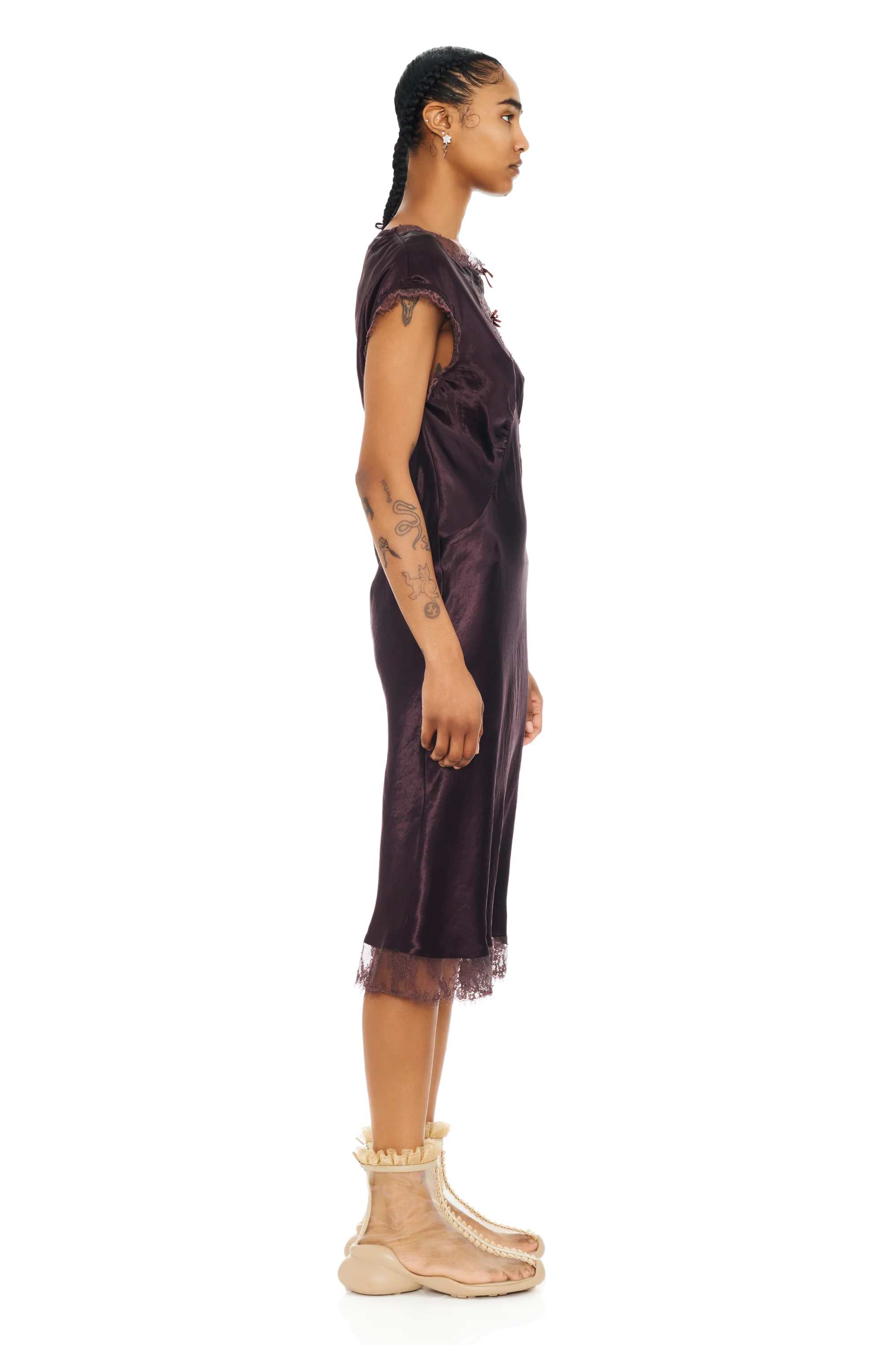CHOCOLATE WATERLILY MIDI DRESS - Image 4