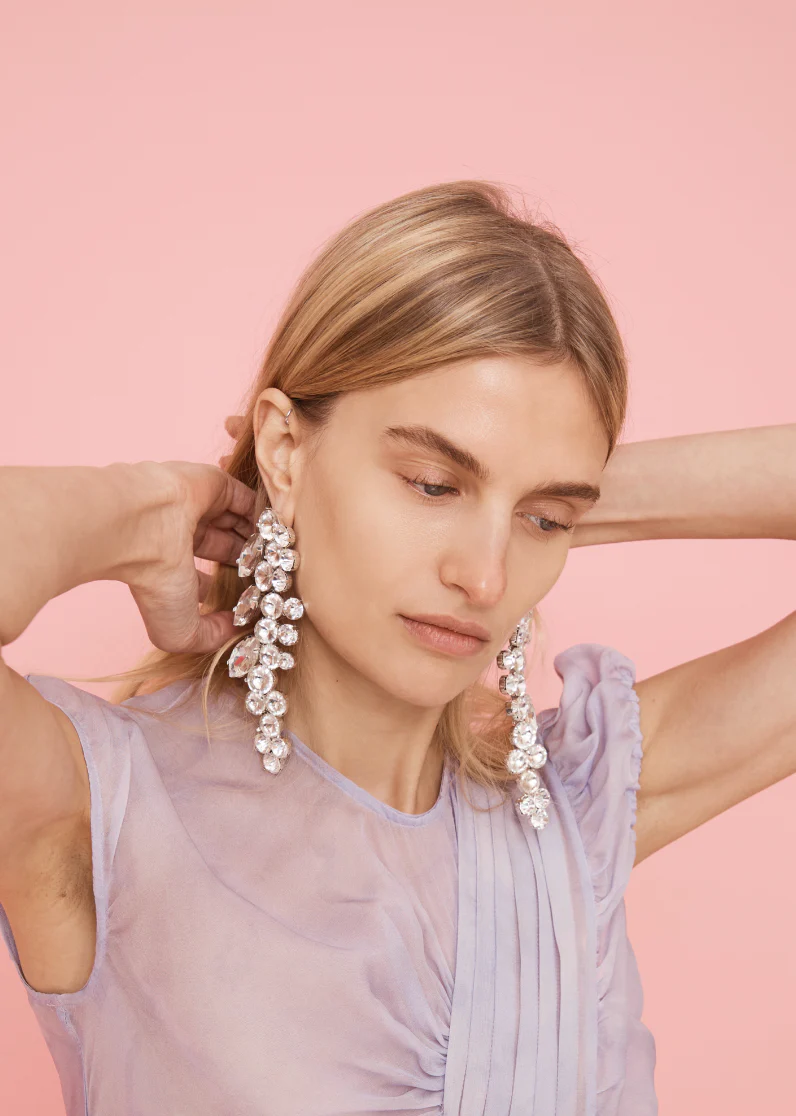 CRYSTAL CLEAR CHANDELIER EARRING - Image 4