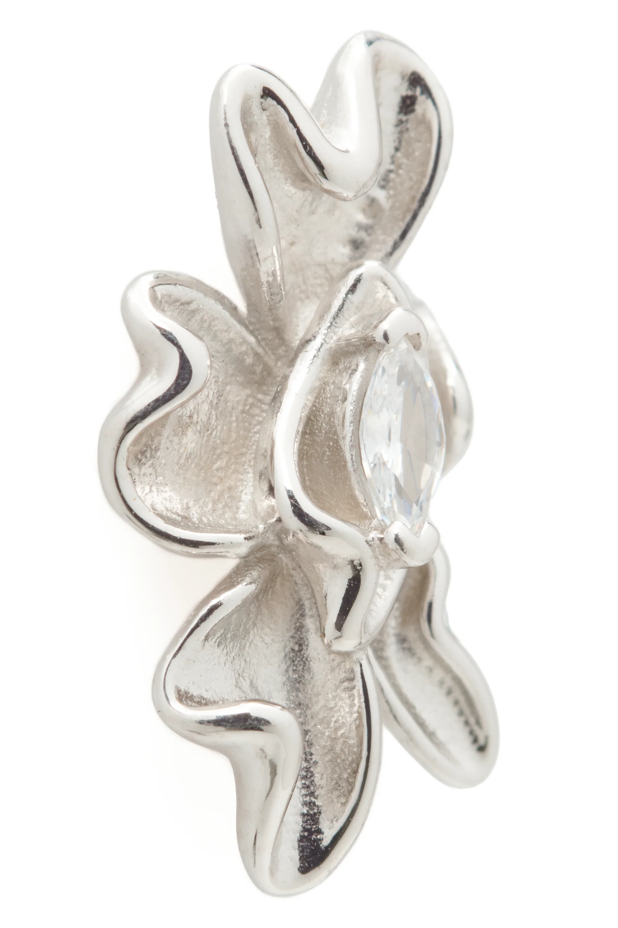 CRYSTAL CLEAR MINI MOLTEN FLOWER EARRINGS - Image 2