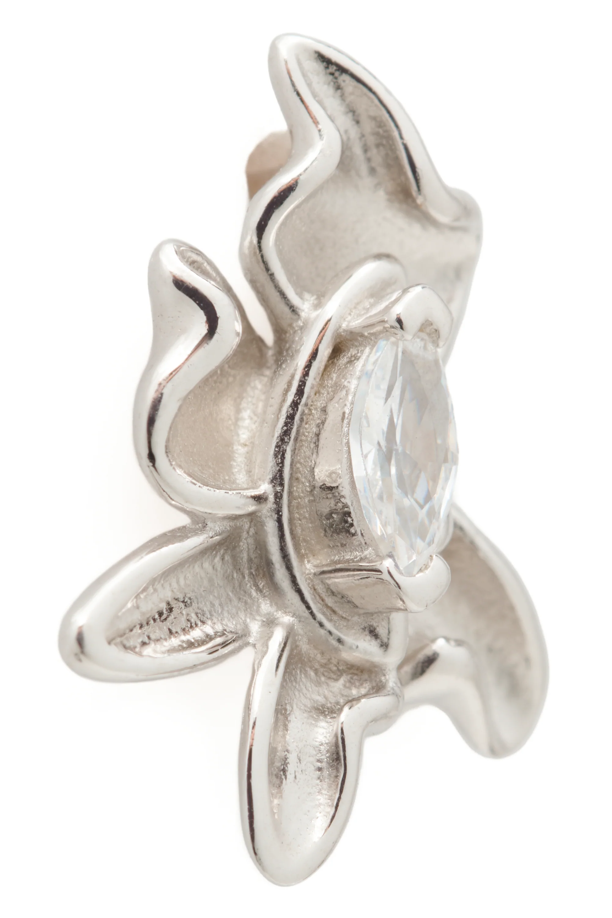 CRYSTAL CLEAR MINI MOLTEN FLOWER EARRINGS - Image 3