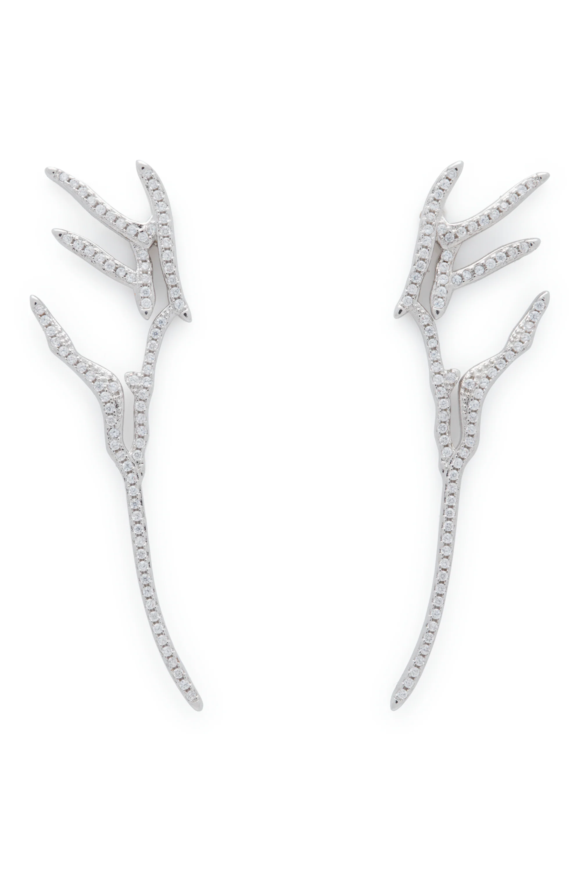 CRYSTAL CLEAR PAVE WING EARRINGS