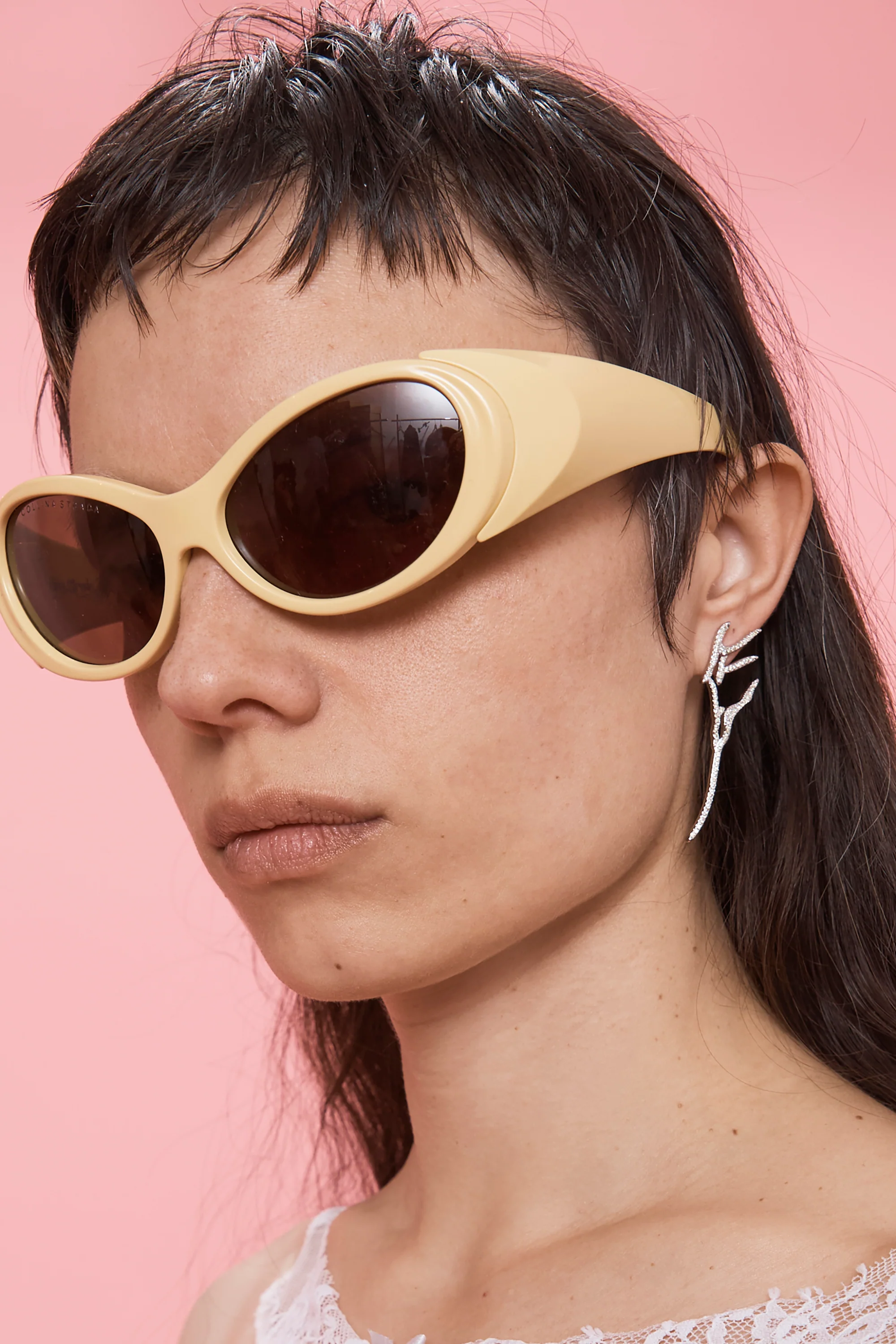 CRYSTAL CLEAR PAVE WING EARRINGS - Image 2