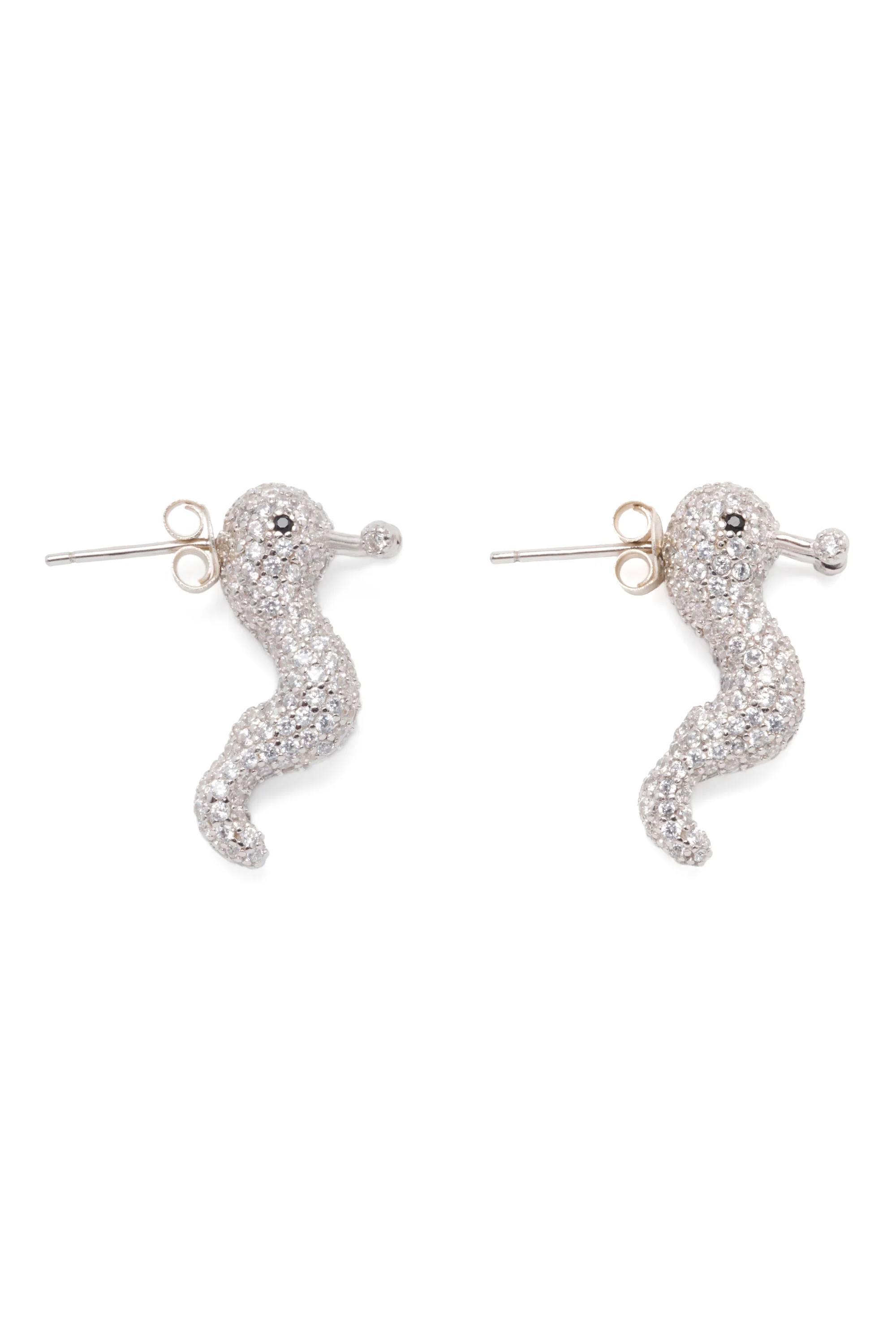 CRYSTAL CLEAR SLUG EARRINGS