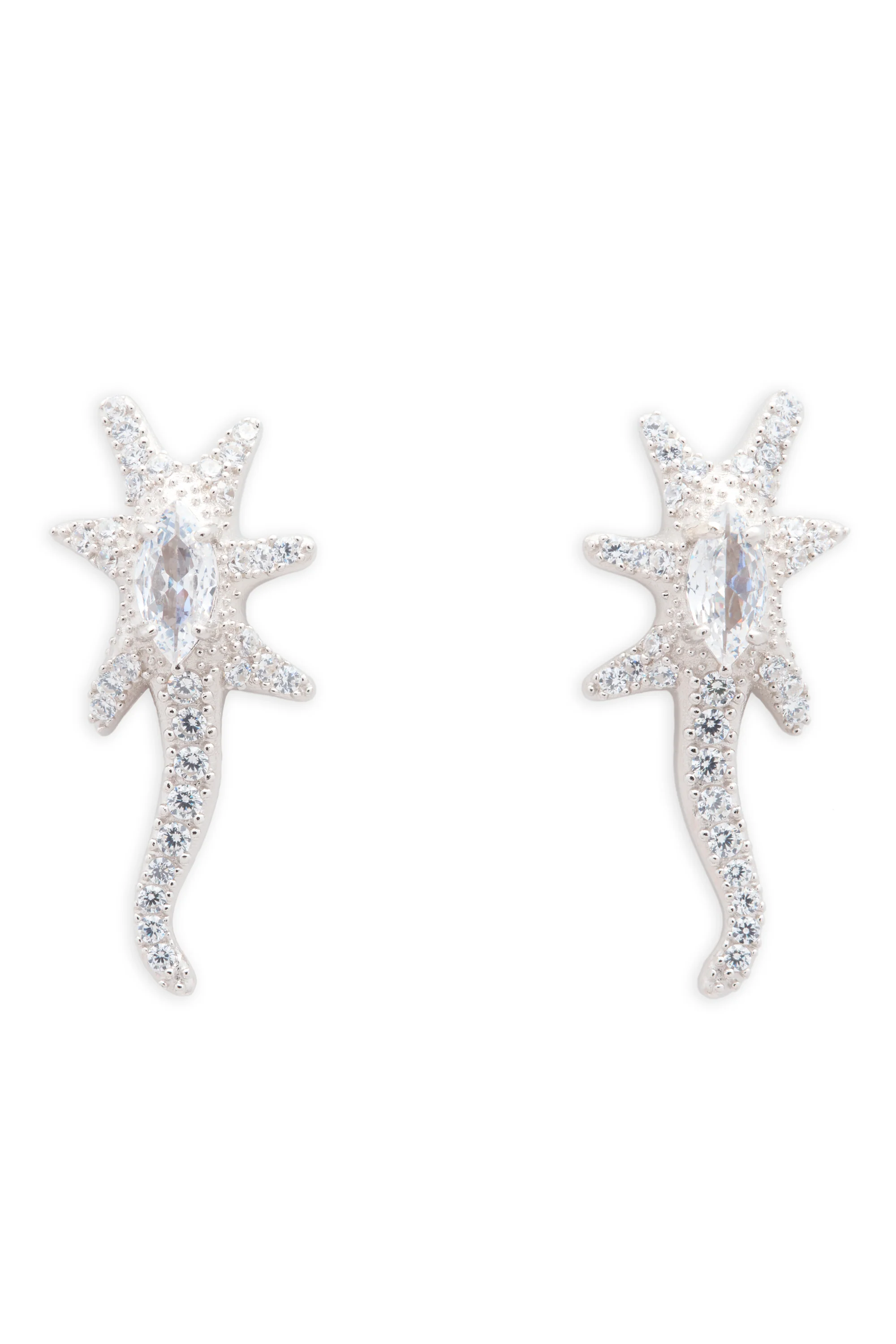 CRYSTAL CLEAR STAR TRAIL EARRINGS