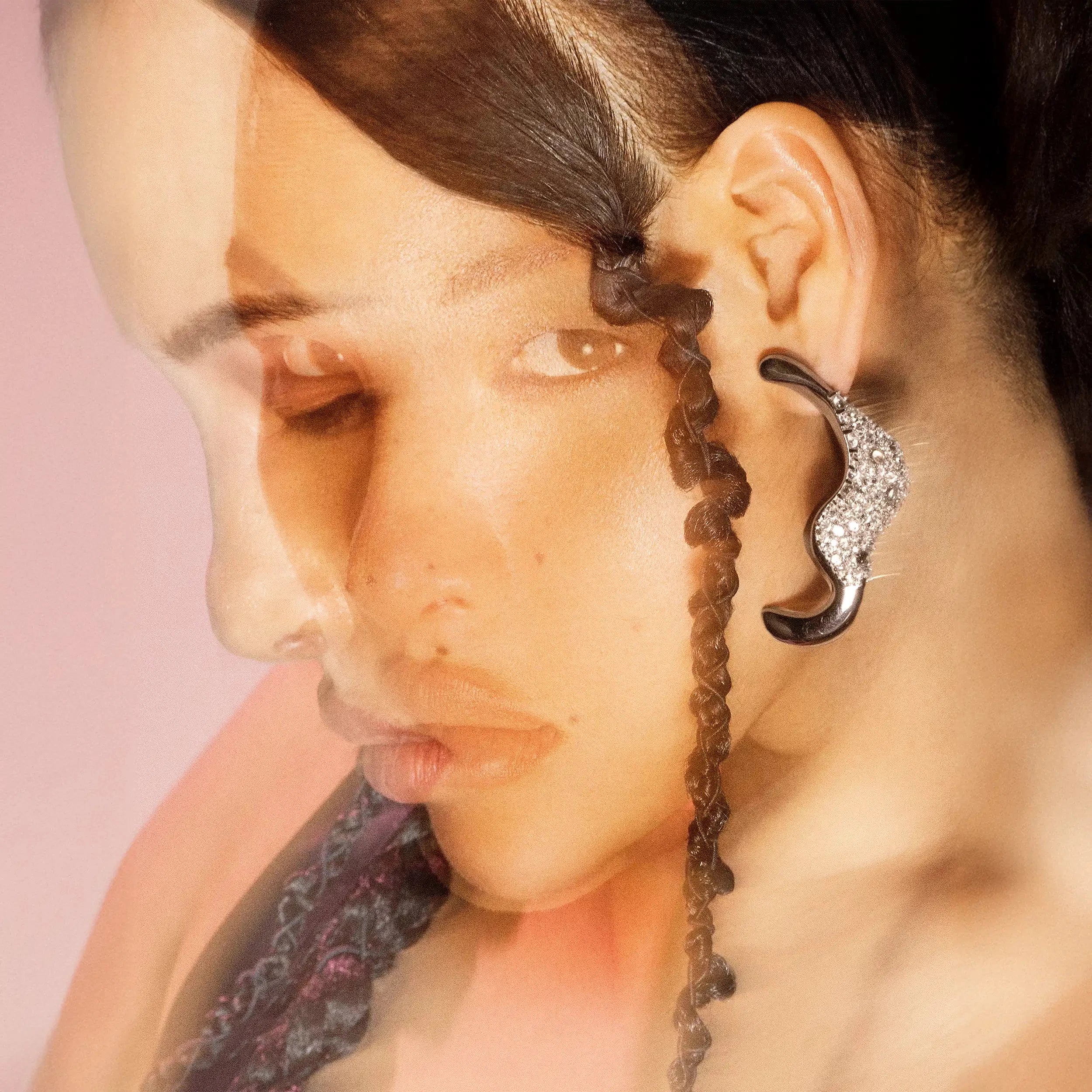 Encrusted Abstract Earrings - Image 3