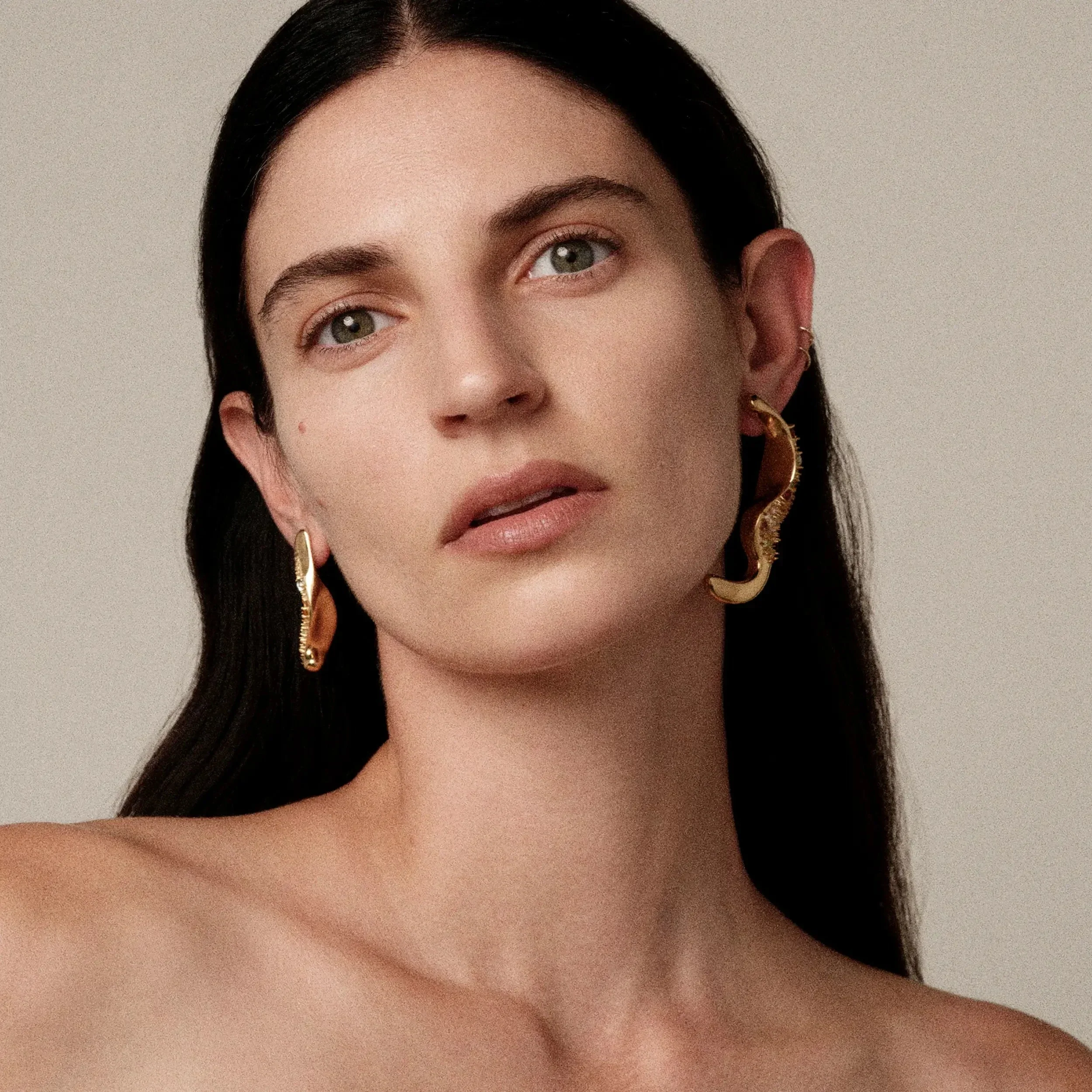 Encrusted Abstract Earrings - Image 4
