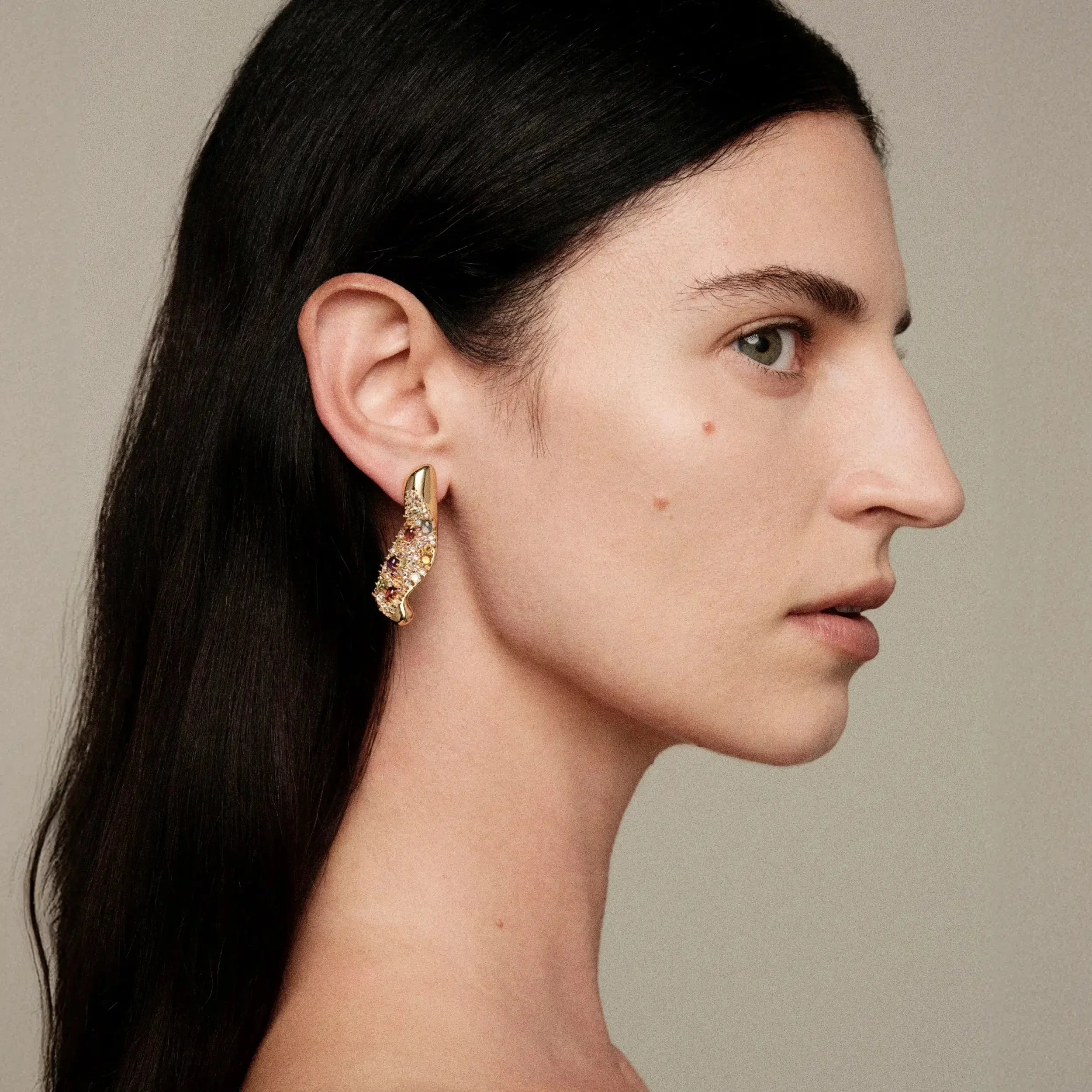 Encrusted Abstract Earrings - Image 6
