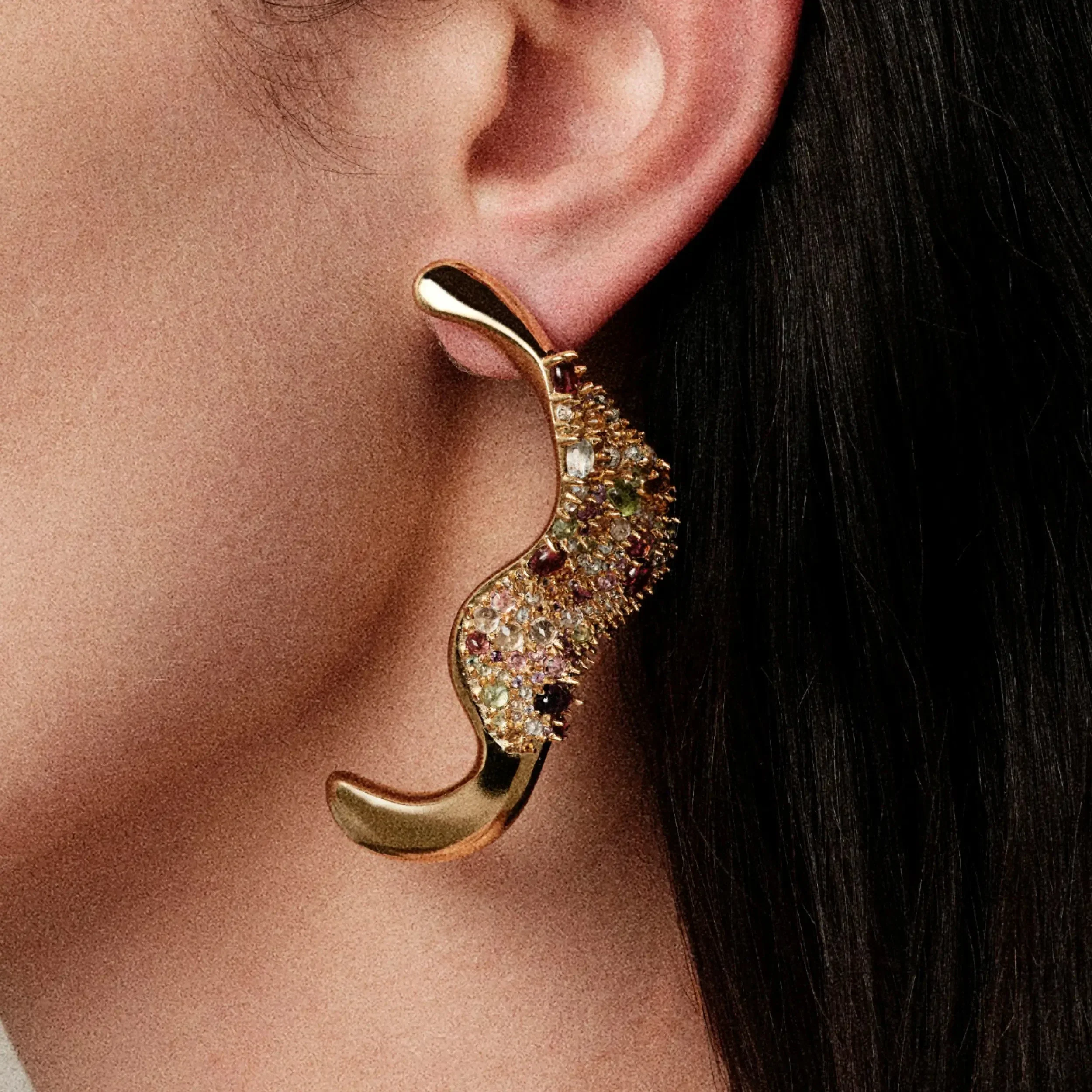 Encrusted Abstract Earrings - Image 8