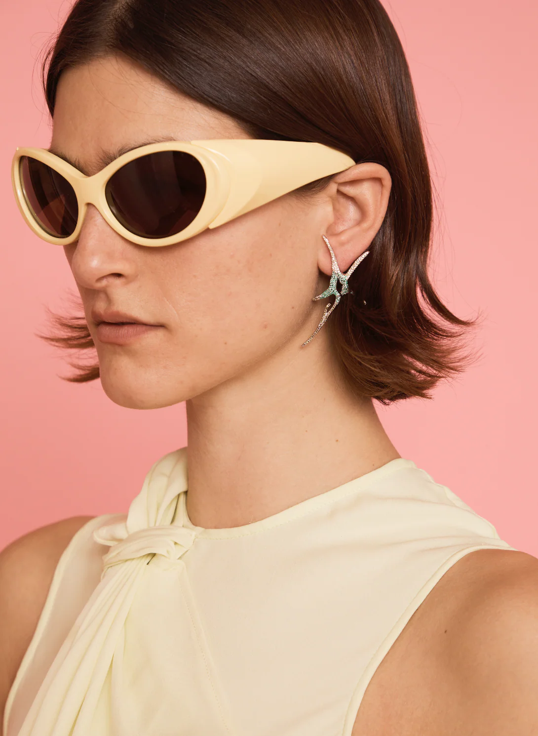 FADING LIME PAVE NOVA EARRINGS - Image 2