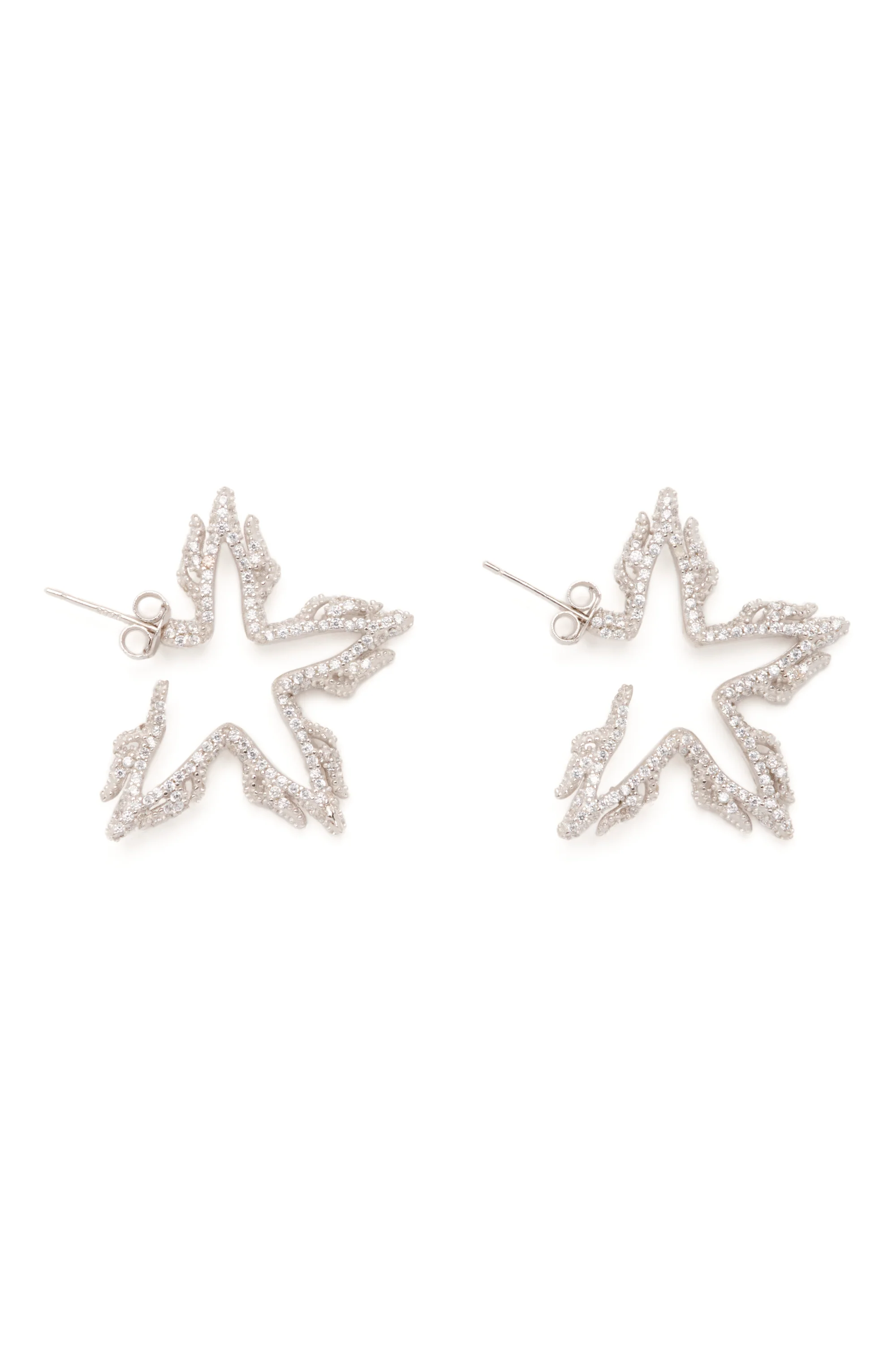 CRYSTAL CLEAR FLAME STAR EARRINGS