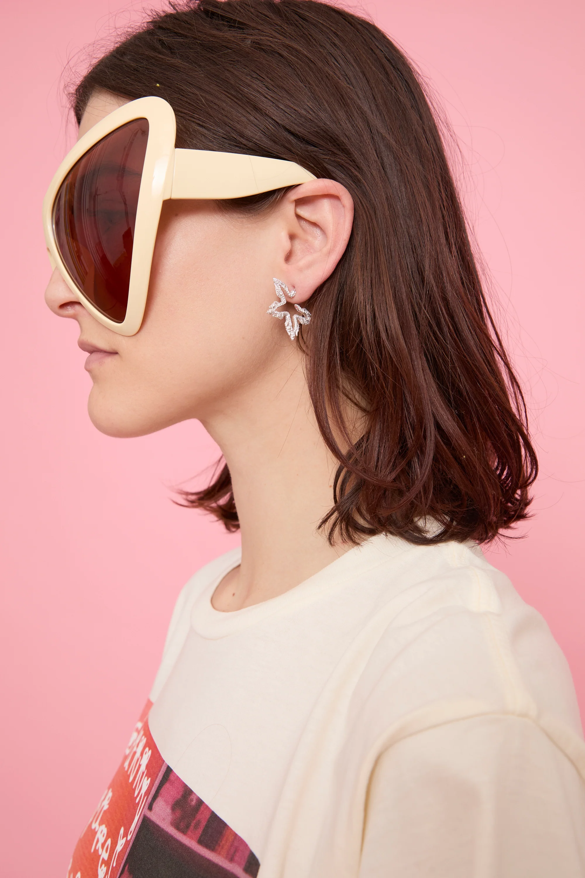 CRYSTAL CLEAR FLAME STAR EARRINGS - Image 2