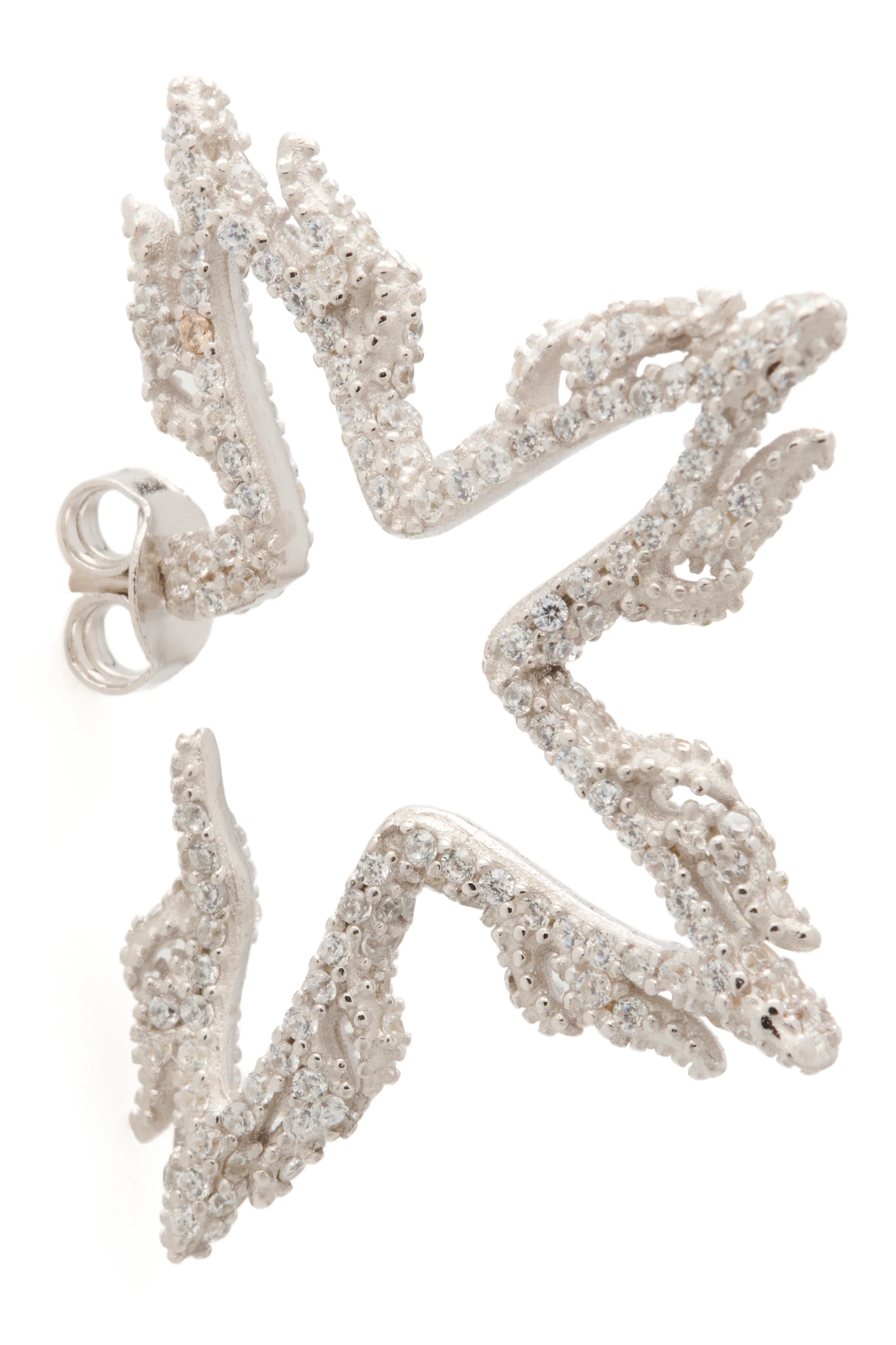 CRYSTAL CLEAR FLAME STAR EARRINGS - Image 3