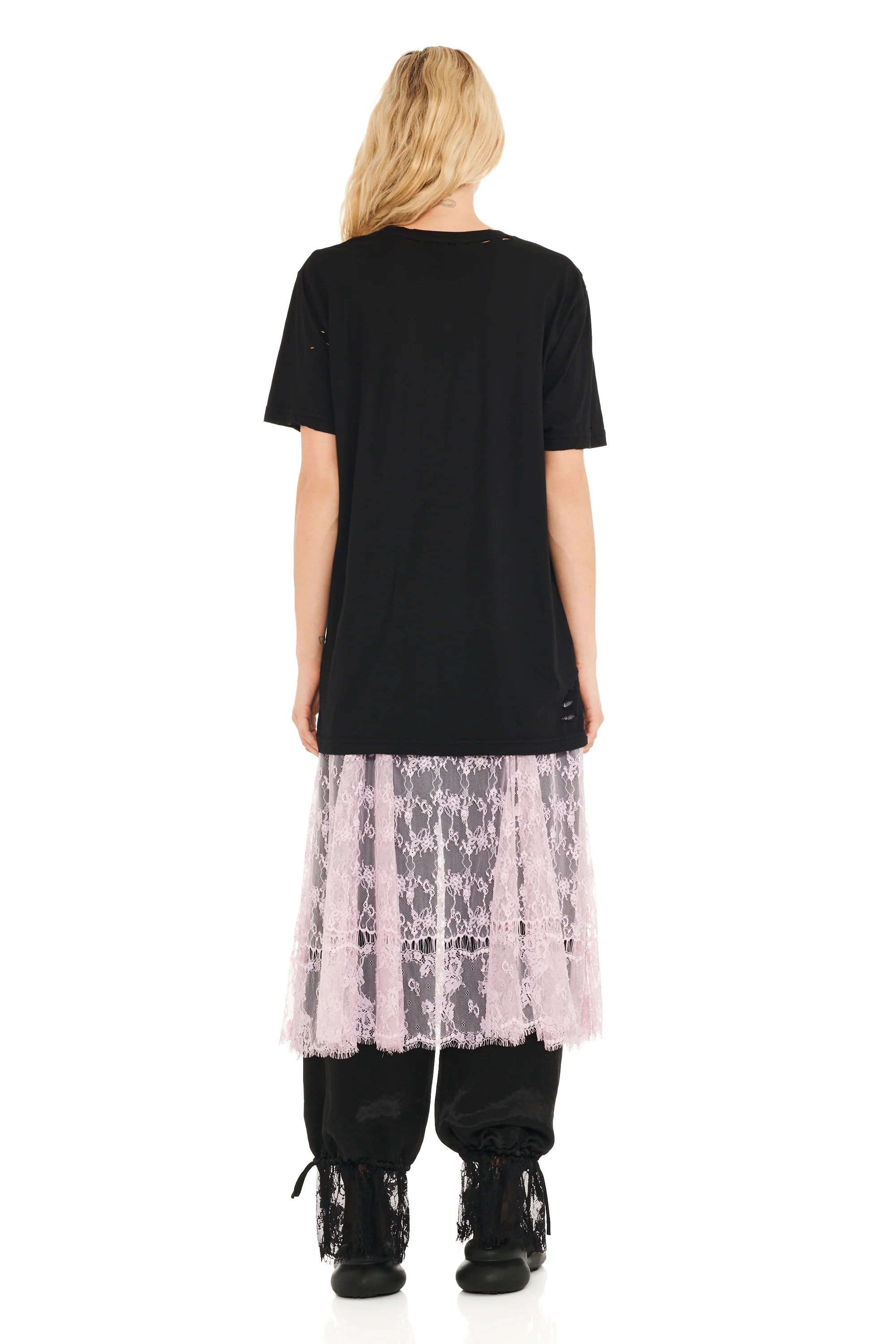 BLACK FLOWER DREAM DISTRESSED GRAPHIC TEE - Image 5