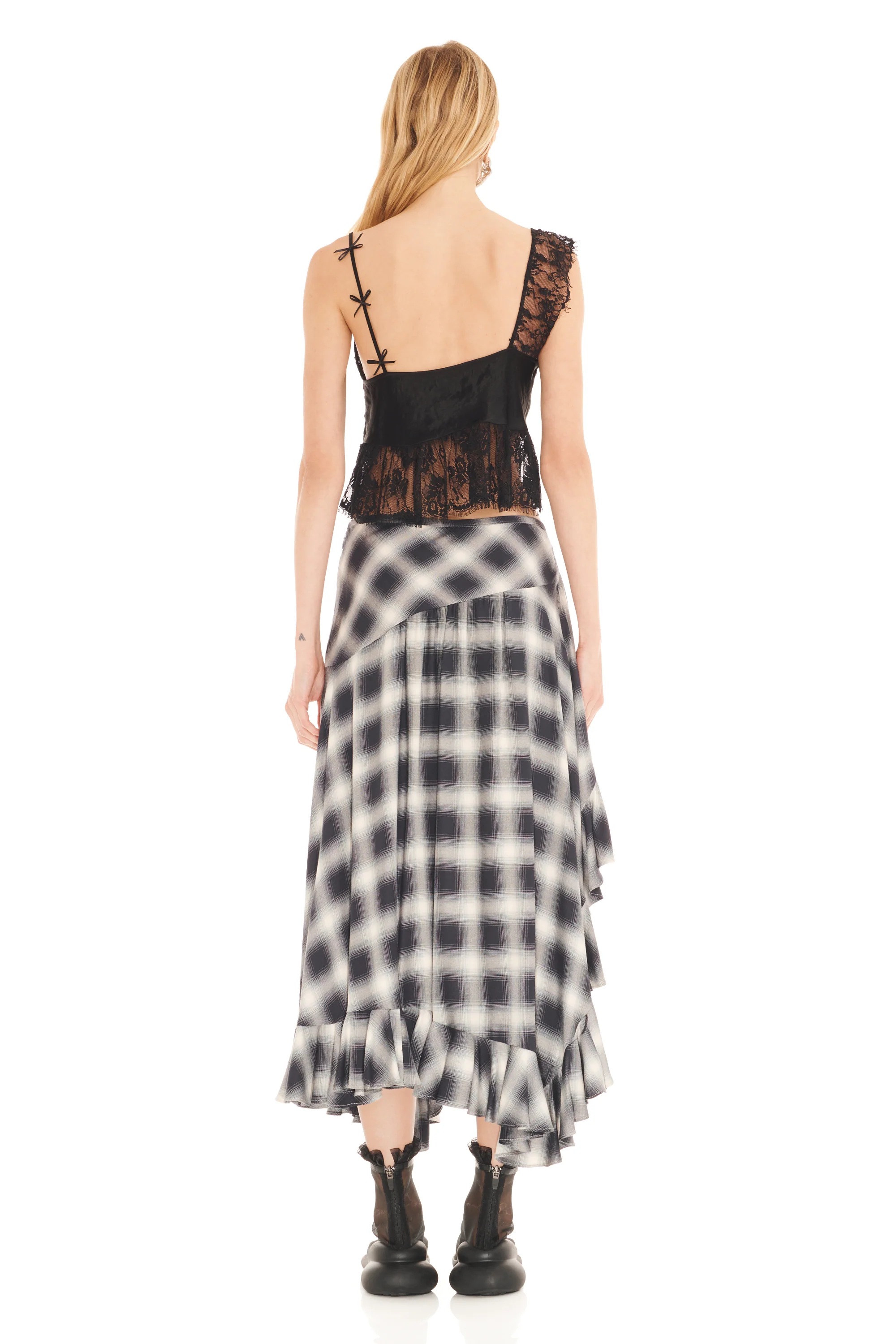 FOG PLAID FLORIST SKIRT - Image 3