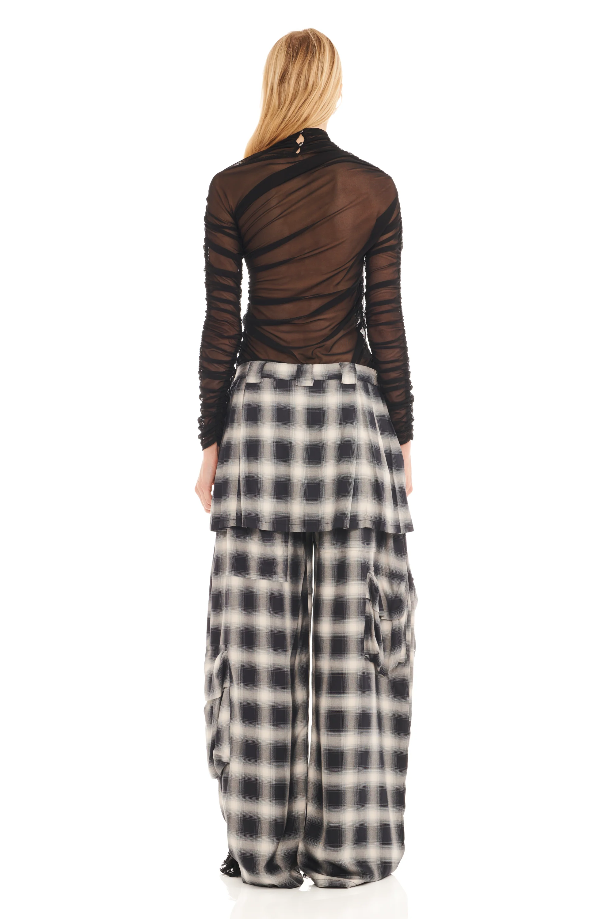 FOG PLAID LAWN SKIRT CARGO PANT - Image 3