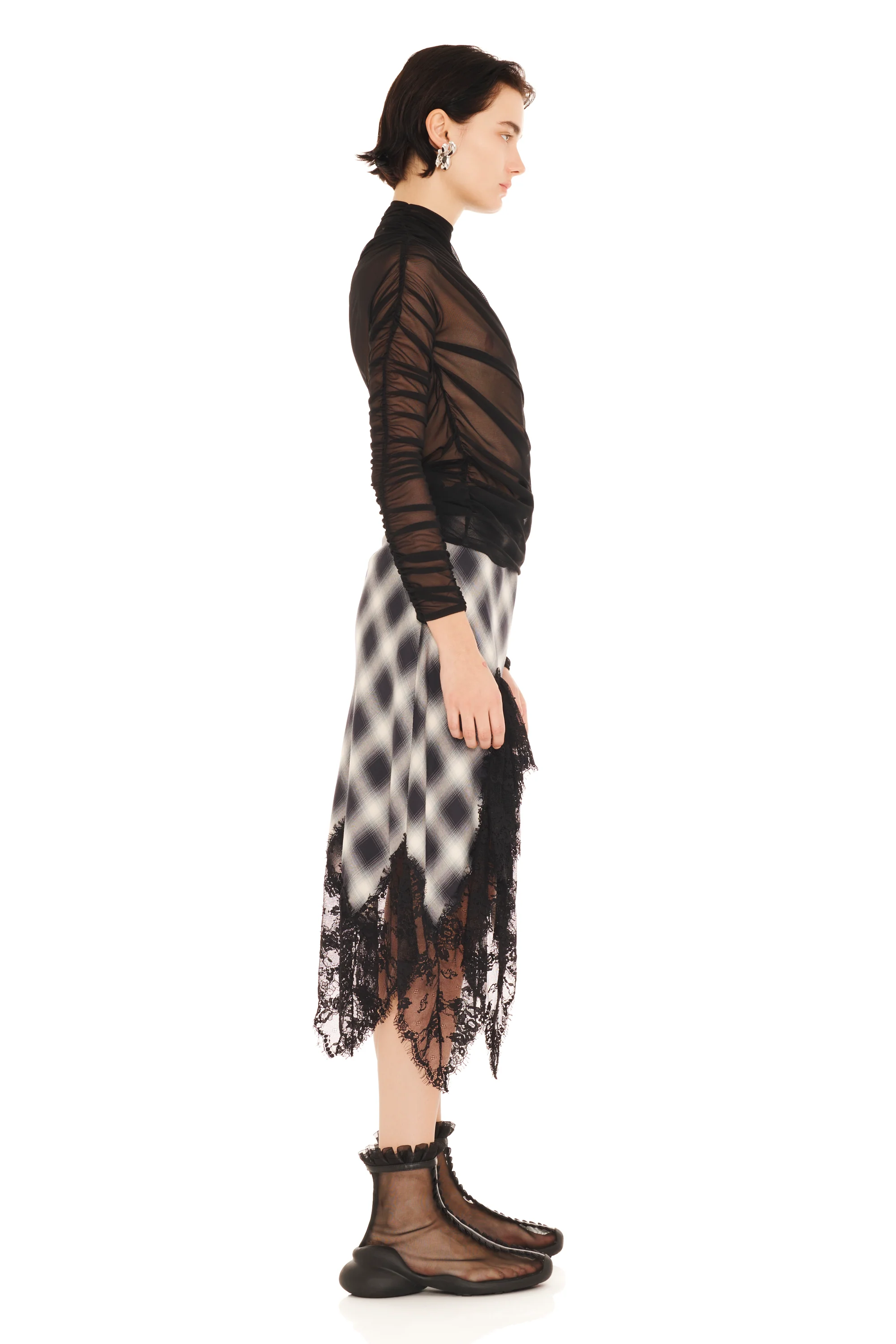 FOG PLAID WATERLILY SKIRT - Image 3