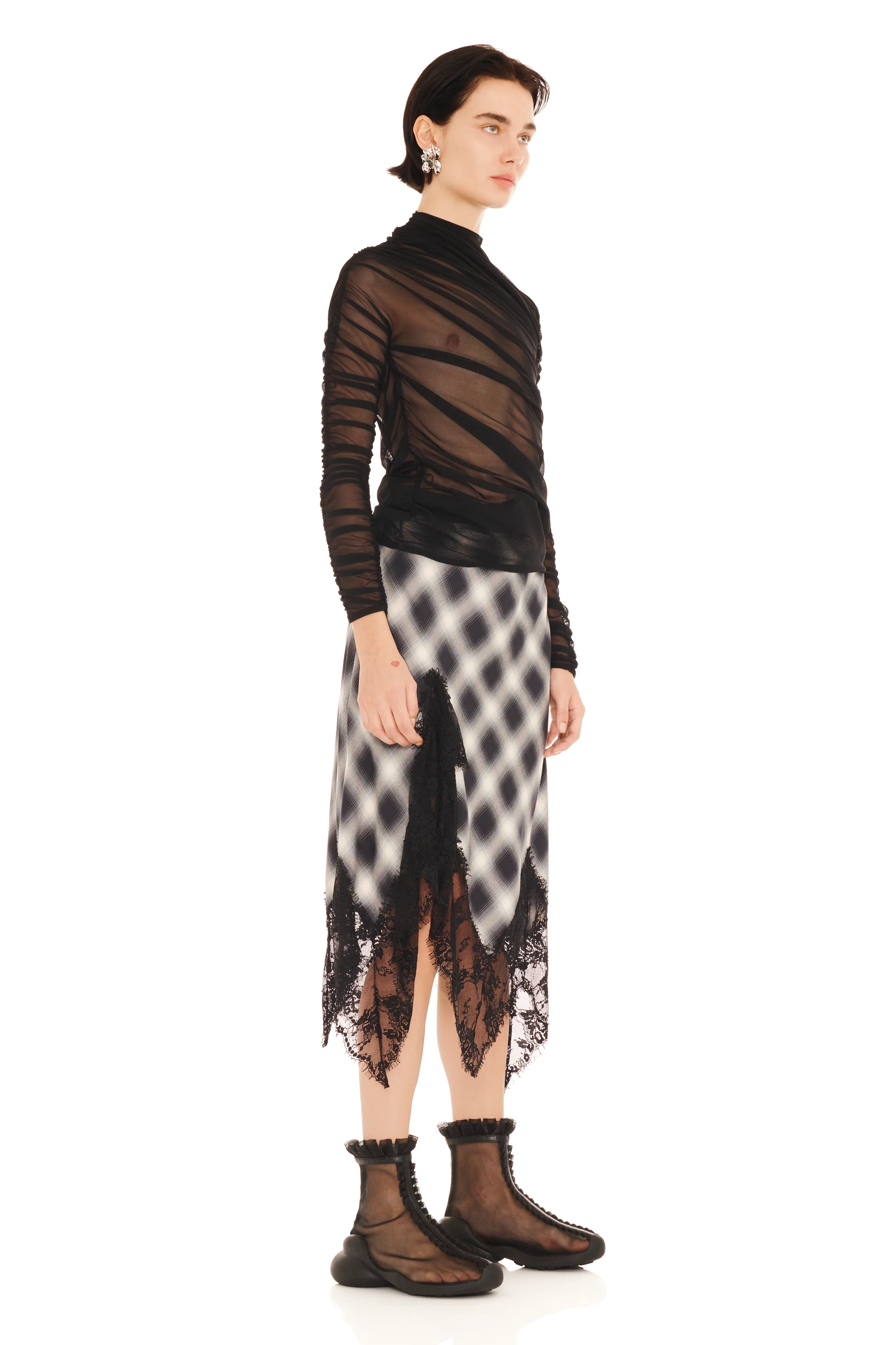FOG PLAID WATERLILY SKIRT - Image 4