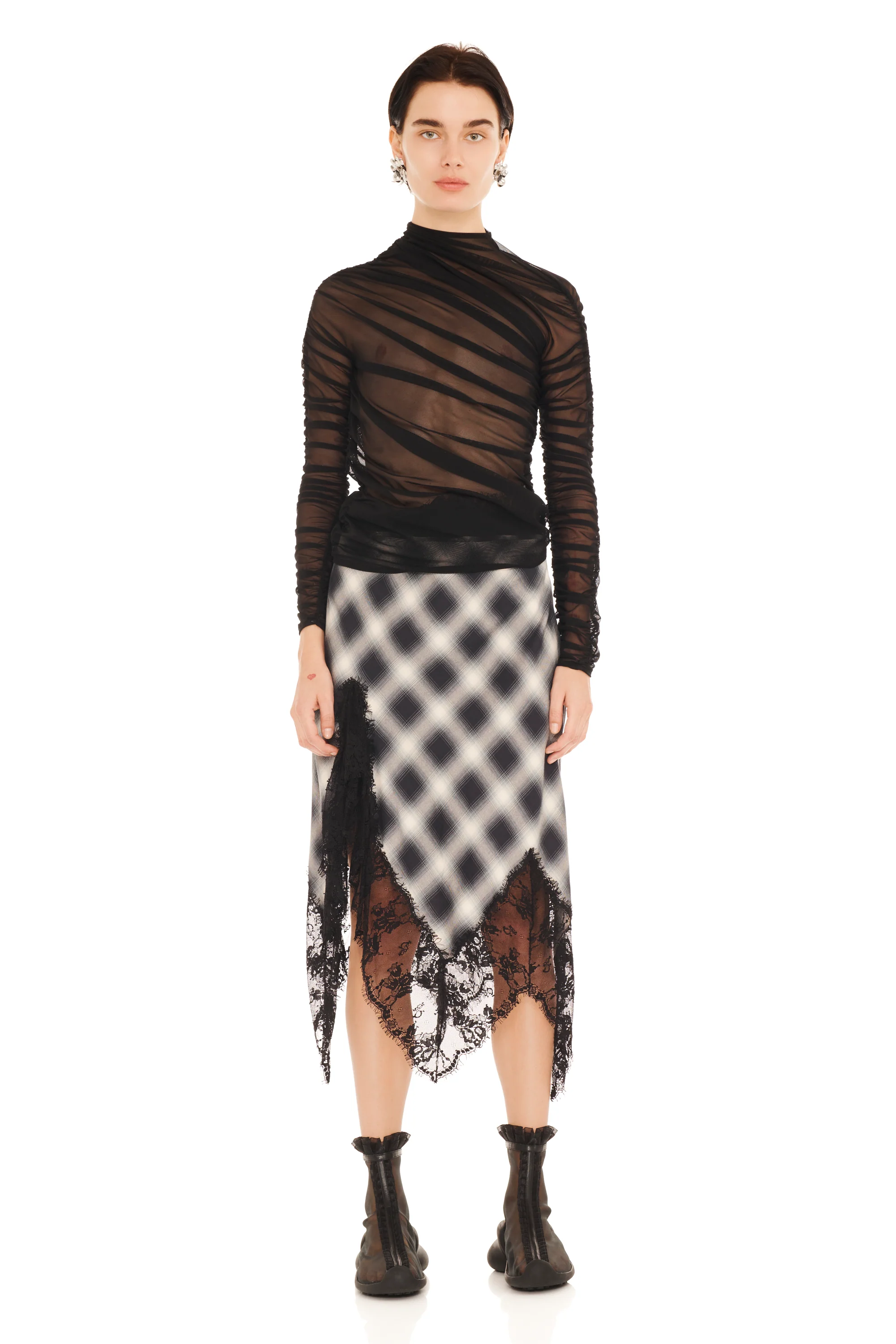 FOG PLAID WATERLILY SKIRT - Image 5