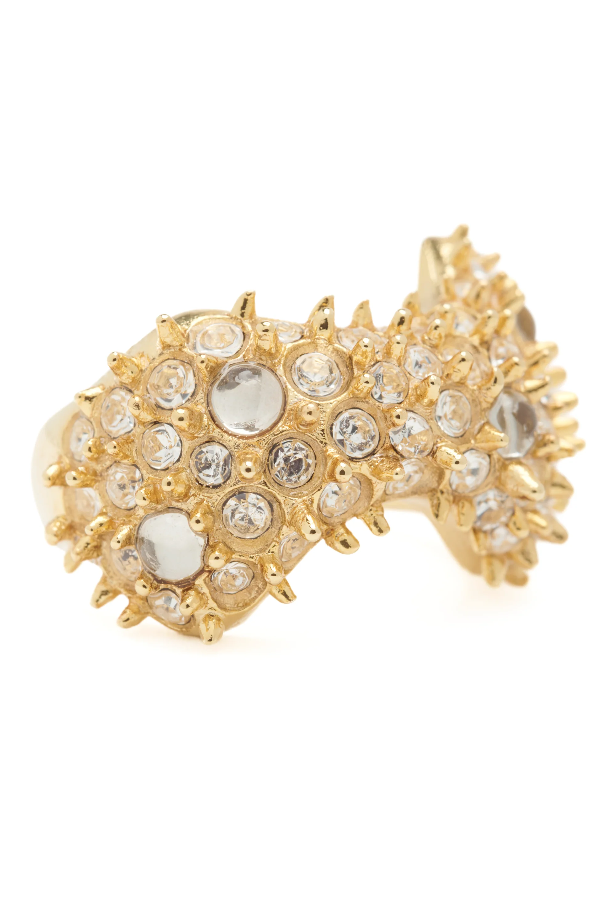 GOLD CLEAR BAT SPIKE RING - Image 2