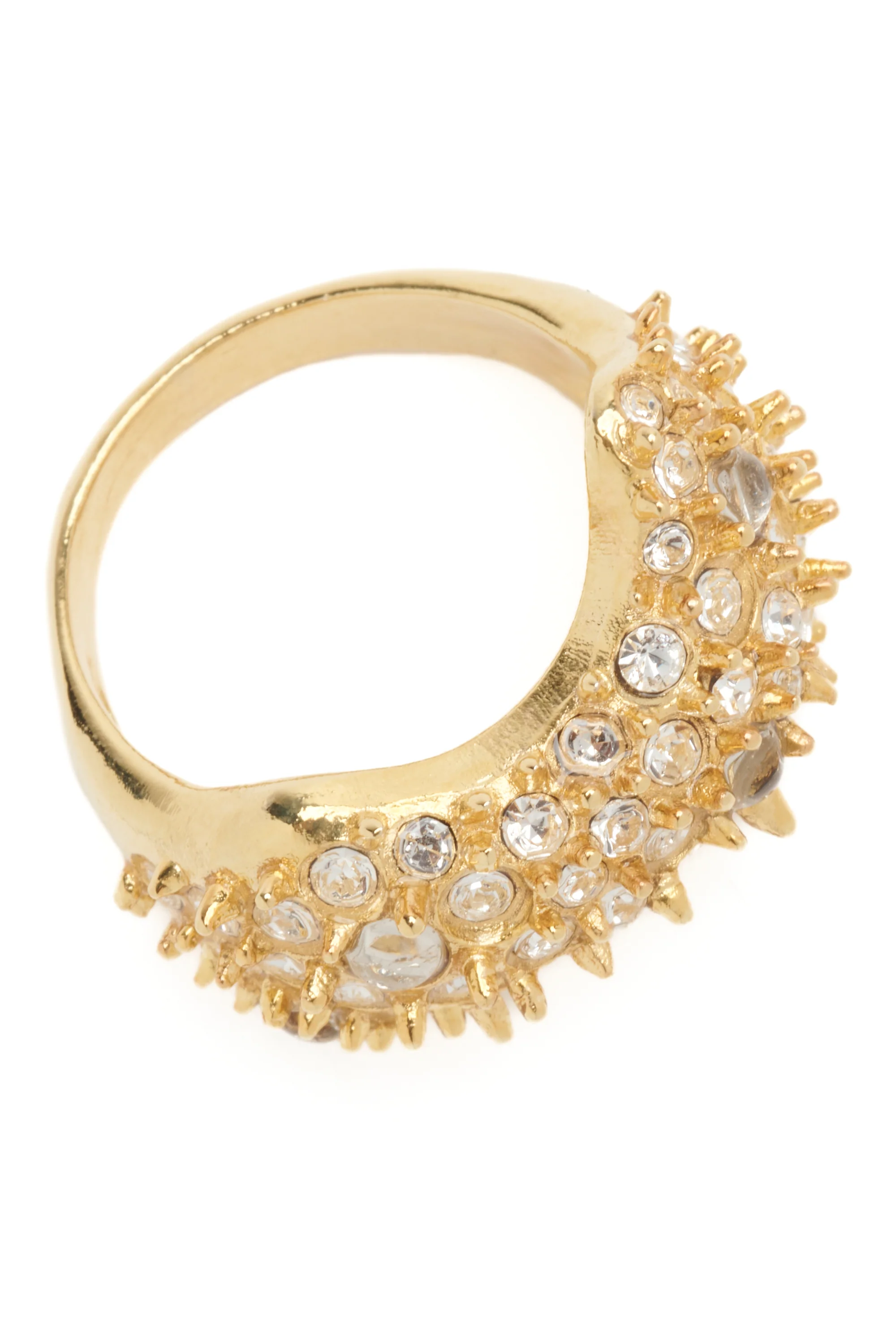 GOLD CLEAR BAT SPIKE RING - Image 3