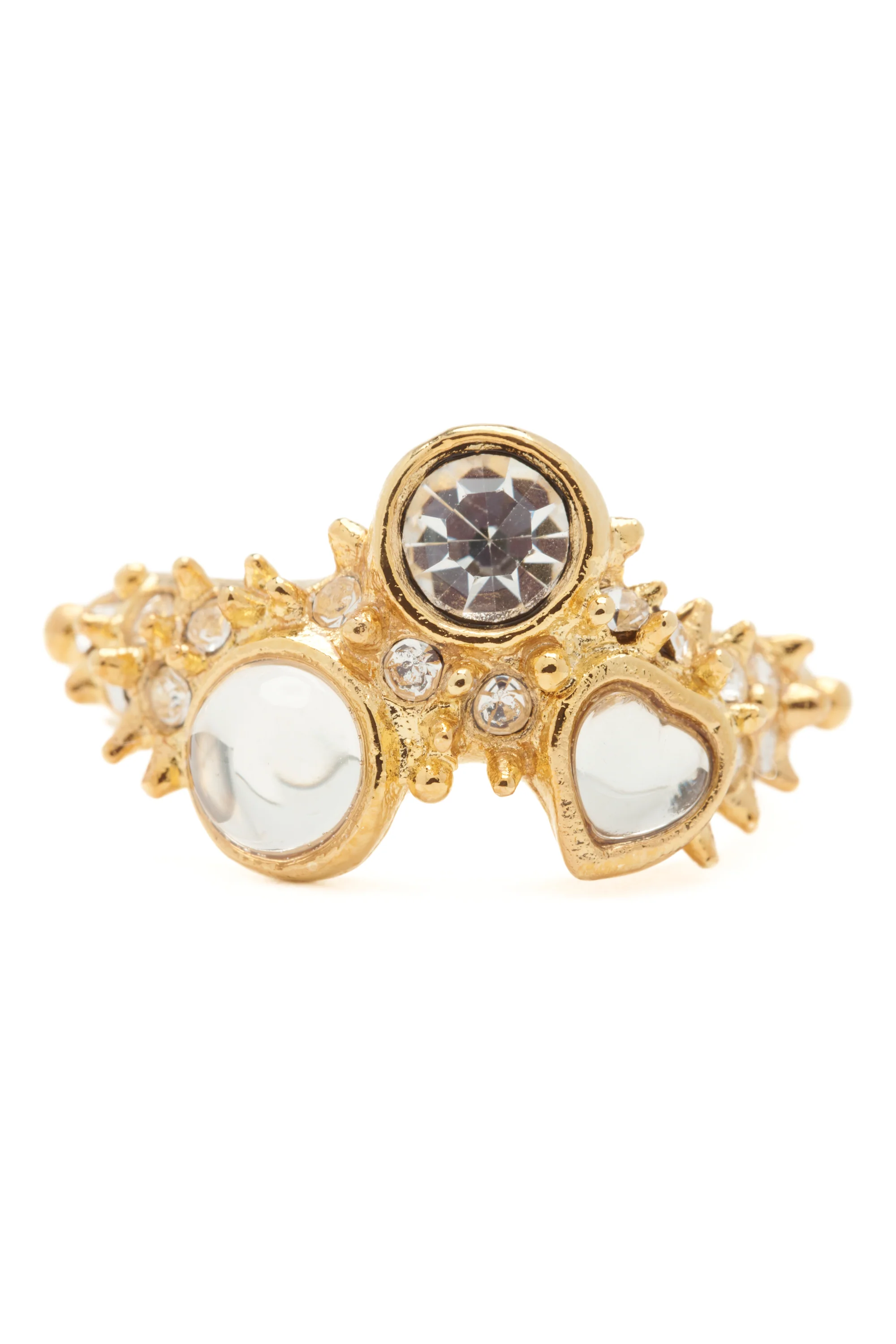 GOLD CLEAR FLORENCE SPIKE RING