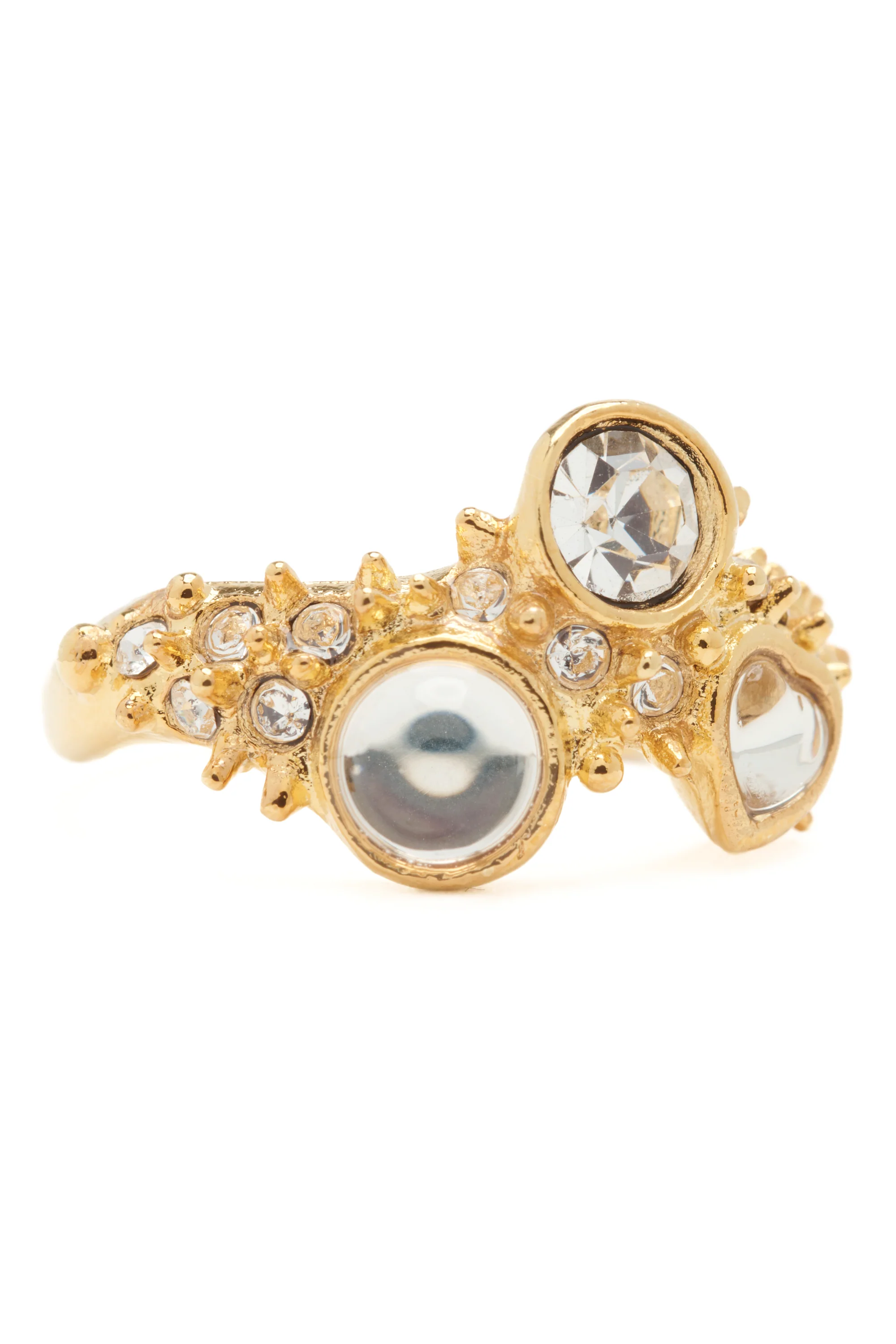 GOLD CLEAR FLORENCE SPIKE RING - Image 3