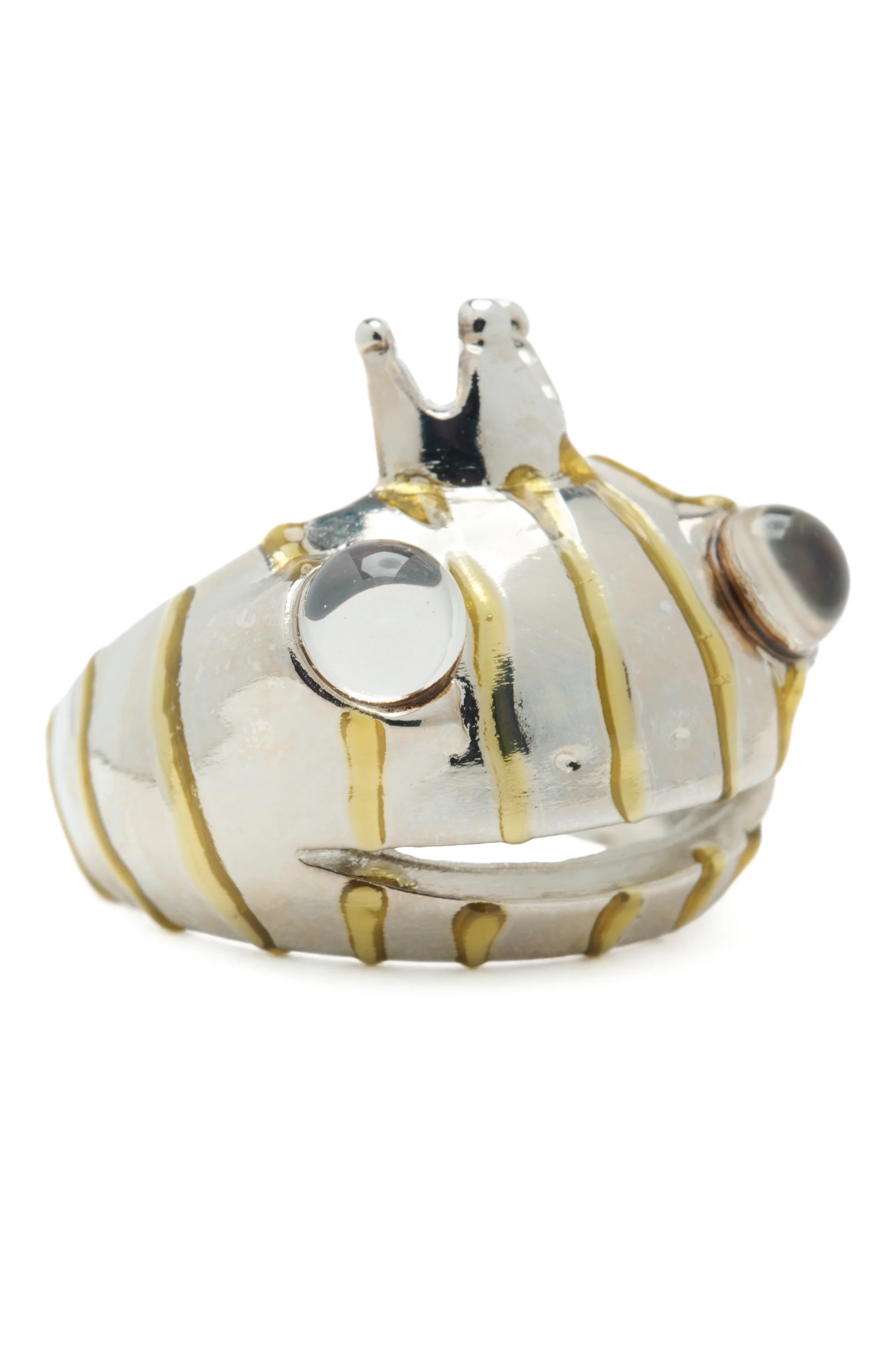 GOLD STRIPE FROG PRINCE RING - Image 2