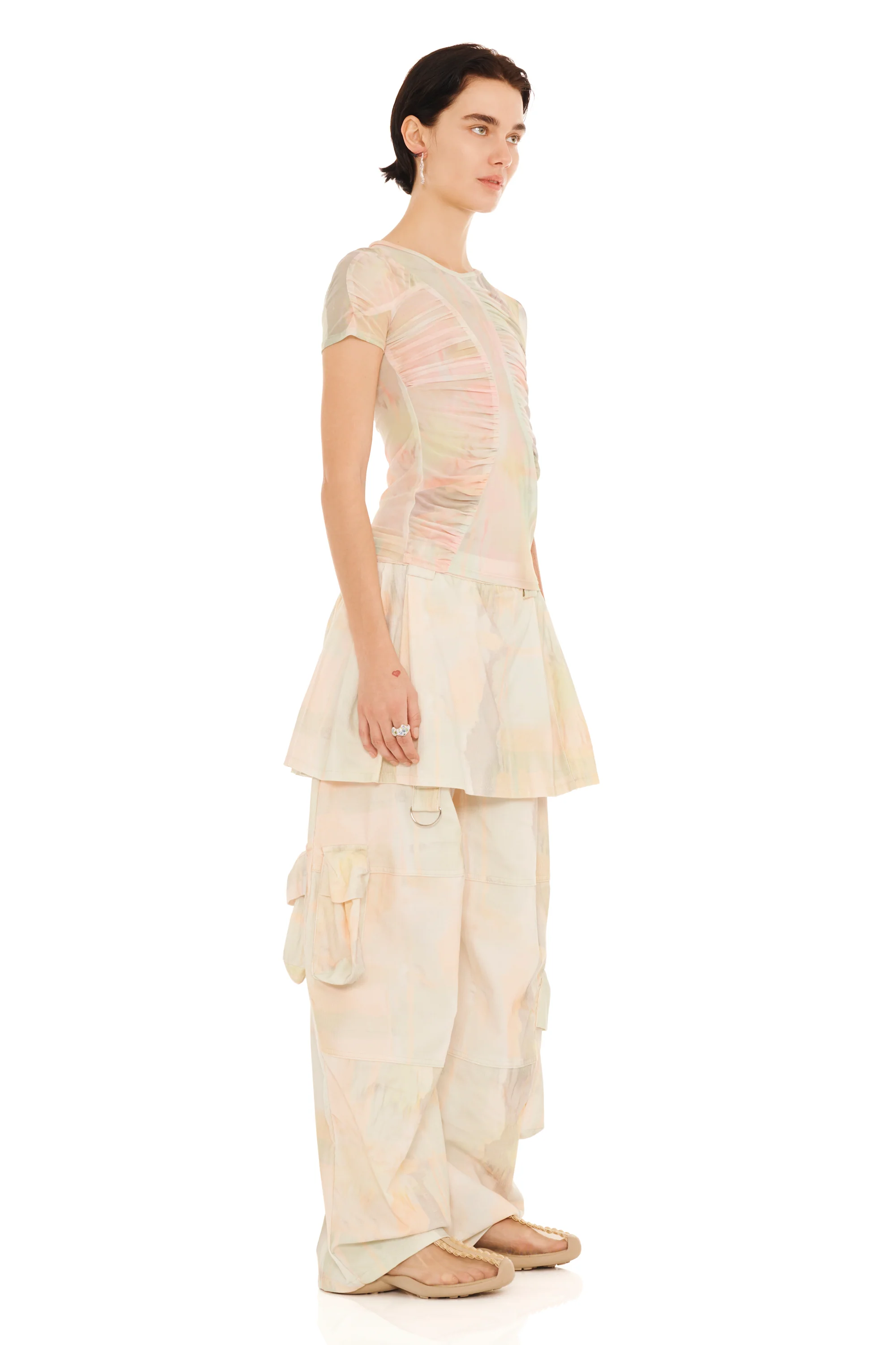 GUA SHA PLAID S/S SERPENTINE TOP - Image 4