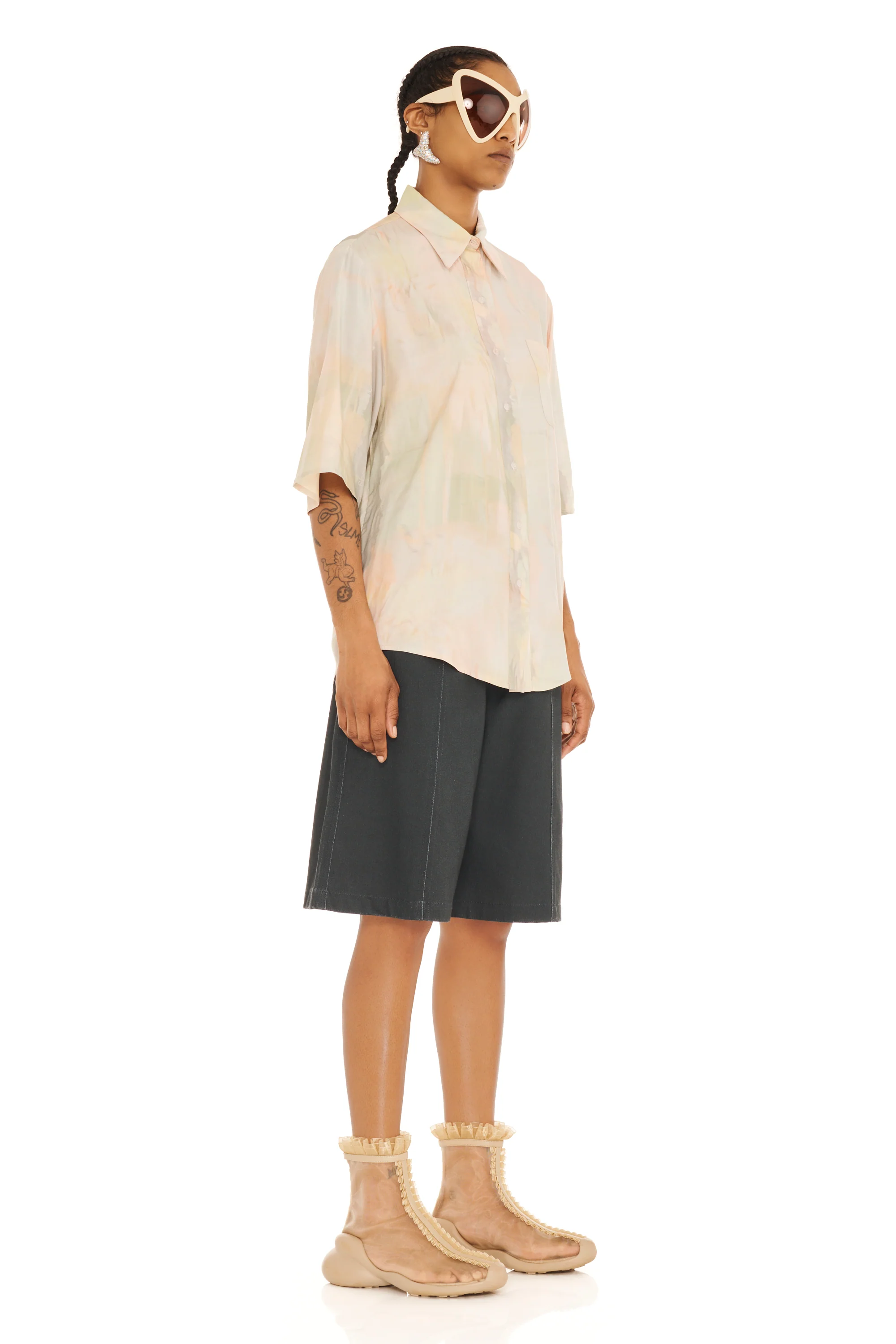 GUA SHA PLAID SUNNY BUTTON UP - Image 4